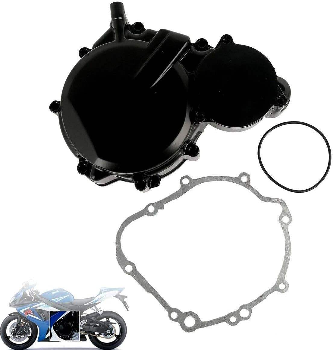 TCMI Engine Stator Crank Case Cover for Suzuki GSXR 600 750 GSX-R600 750 2006-2019, Black