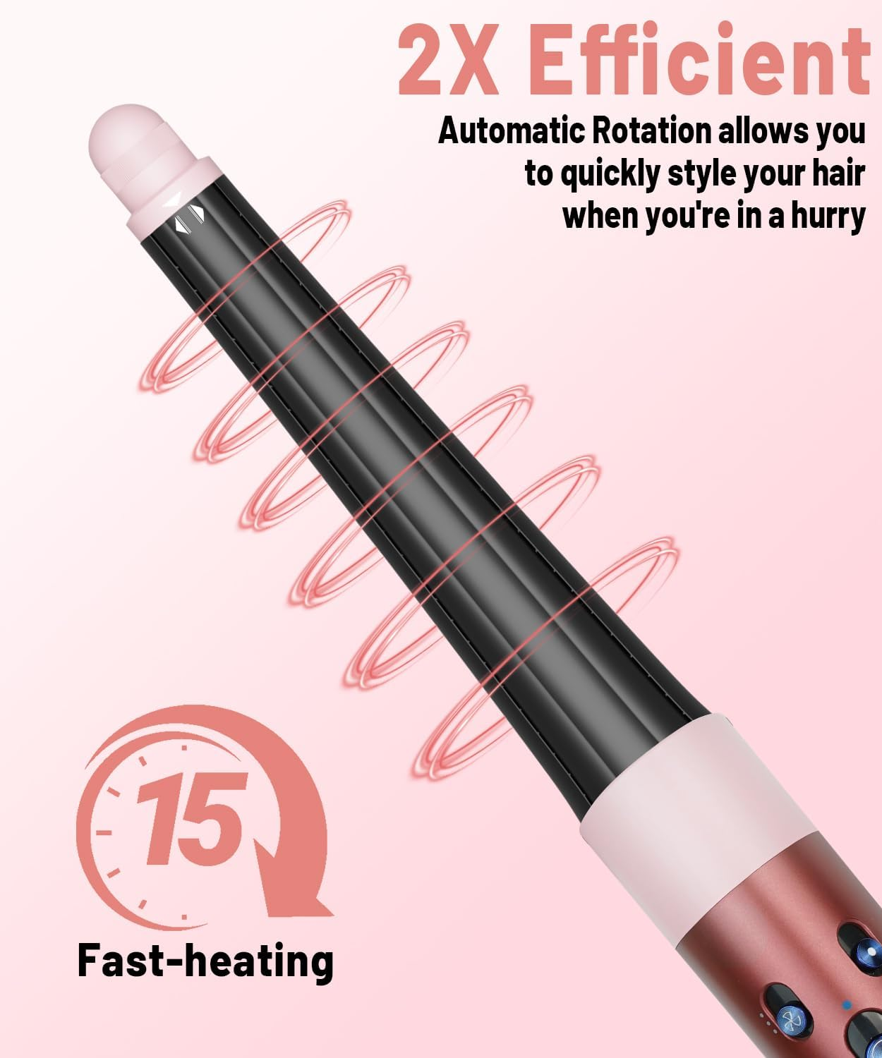 0.78In-1.4In Conical Long Barrels Attachment for Dyson Airwrap HS01 HS05 HS08 Accessories, 20MM-36MM Auto-Wrap Curling Iron Curlers for Professional Barrels Curl and Wave Curl Hair, Pink image number 6
