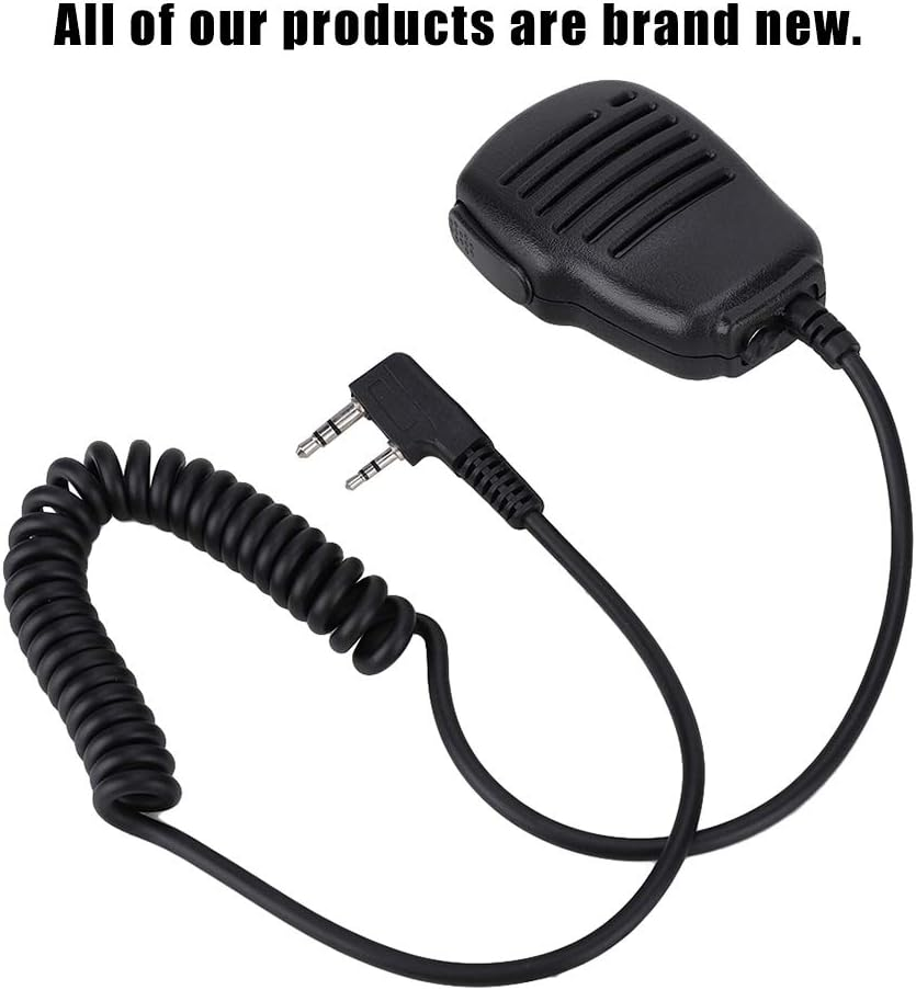 Microphone Speaker, for Baofeng UV5R 888S for Kenwood for TYT Walkie Talkie, 2 Pin Mini PTT Shoulder Microphone Speaker, Waterproof/360&deg; Rotating Lapel Clip image number 1