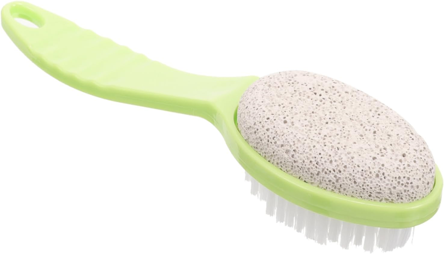Double-Sided Foot Scrubber Brush and Natural Pumice Stone Callus Remover for Dead Skin Exfoliation, Portable Green Foot File for Smooth Heel Care in Pedicure image number 5