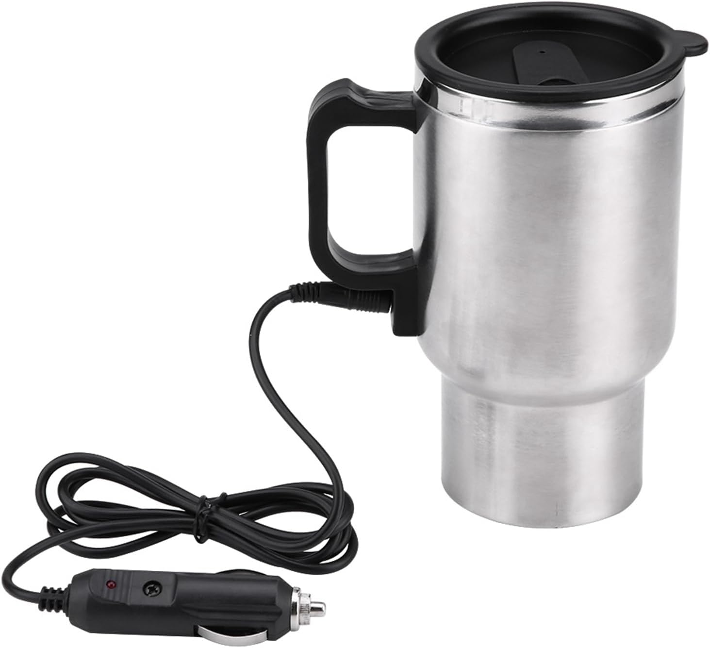 12V Electric Incar Stainless Steel Travel Heating Cup, 450Ml, Vacuum Insulation Technology, Food Grade Material, Indicator Light, Sealed Kettle Cover, Fits Most Car Cup Holders image number 2