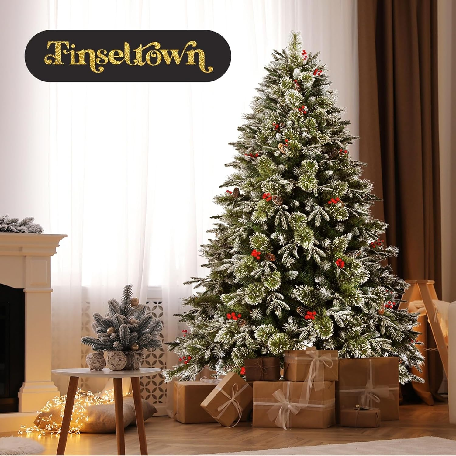 Tinseltown 7Ft/2.1Cm LED Christmas Tree with Steel Base and 4400Pcs Bulbs 8 Flashing Modes Xmas Decoration 1210 Tips image number 2