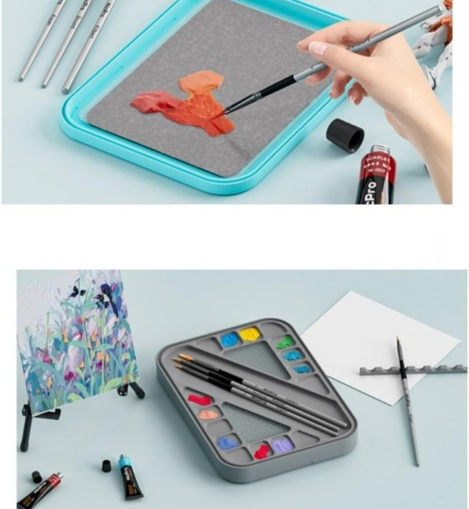 ADTZYLD Stay Wet Palette for Acrylic Miniature Painting Kit 50PCS Paper,2 Sponges,Brush Holder,Paint Saver Tray for Warhammer 40K,Oil & Watercolor - Artist Gift Set (1 Set Wet Palette Original)