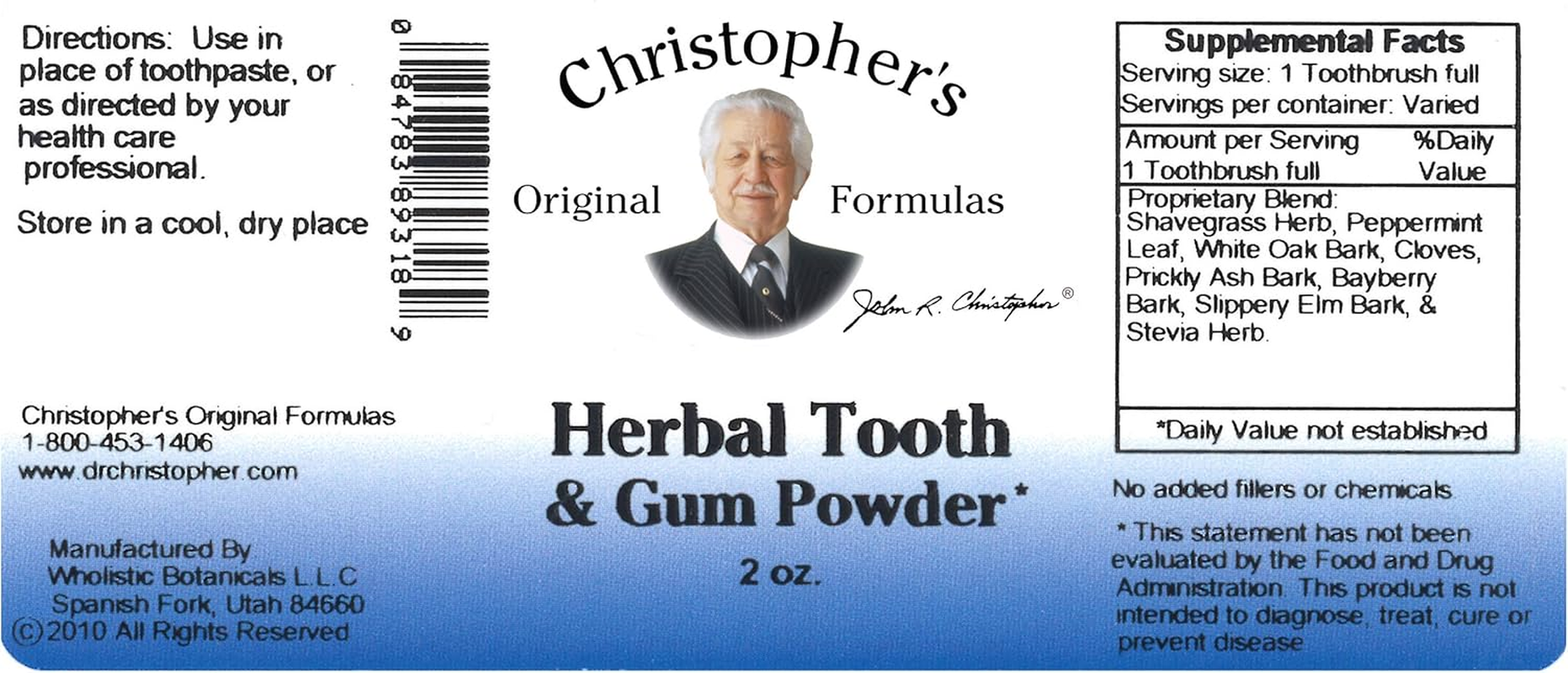 Christopher S Original Formulas Herbal Tooth Gum Powder 2 Oz image number 2