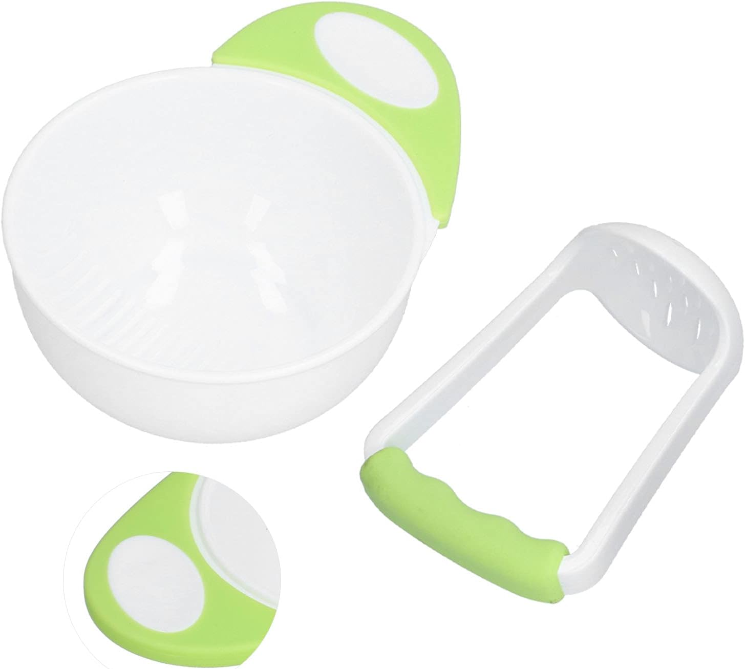 Baby Food Masher Bowl Non Slip Long Handle Fruit Vegetable Puree Mash Bowl with Grinding Rod Applicable for Babies image number 3