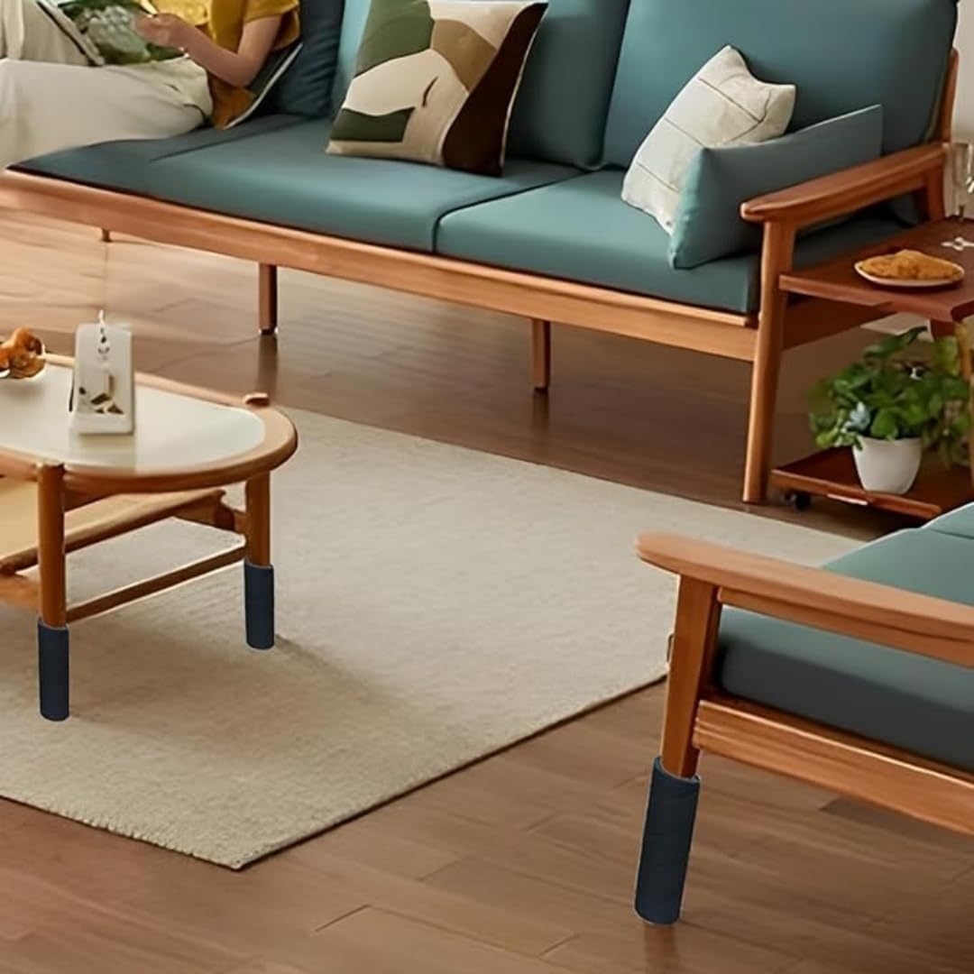 8 Pcs Bed Frame Toe Protectors,6" Foam Bed Frame Leg Covers,Bed Leg Protectors,No Adhesive or Glue,Prevent Toe-Stubbing Incidents from Hard Furniture (Black) image number 3