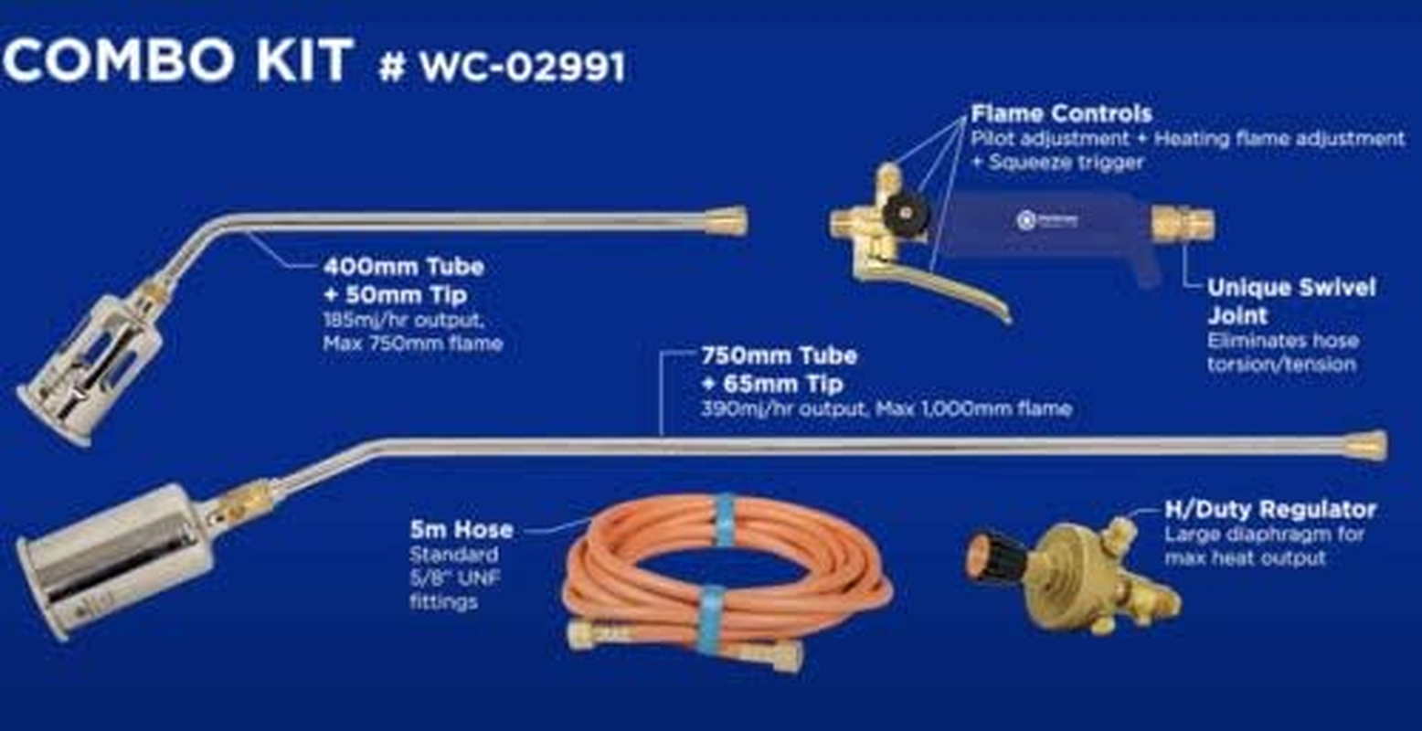 Weldclass Platinum LT40 LPG Burner Combo Kit - 2 X Blow Torch, Regulator for BBQ Welding Weed Burning Cooking Camping Heat WC-02991 image number 5