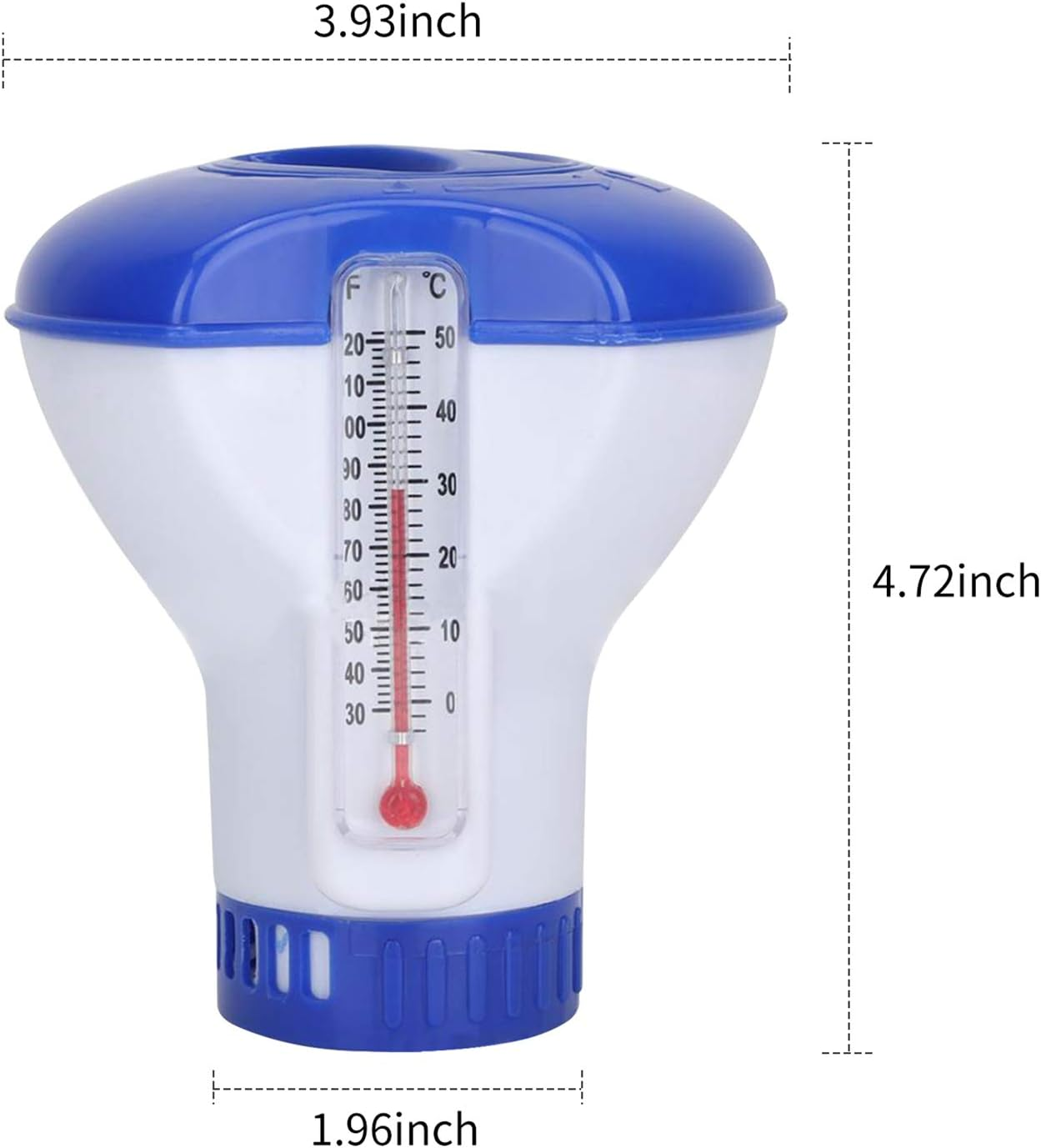 Yasao Pool Chemical Dispenser with Thermometer Floating Chlorine Tablets Dispenser Spa Chemical Dispenser for Outdoor Indoor Swimming Pools Spas Hot Tubs Fish Ponds image number 3