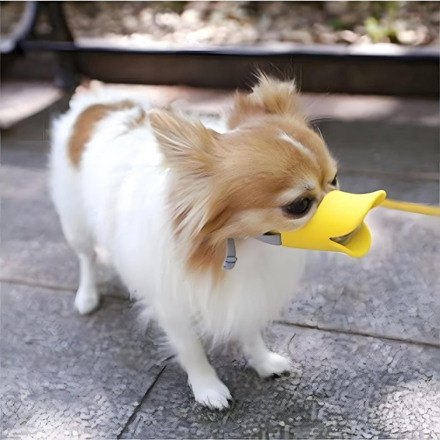 Anti Bite Duck Mouth Shape Dog Mouth Covers Anti-Called Muzzle Masks Pet Mouth Set Bite-Proof (Yellow, M) image number 2