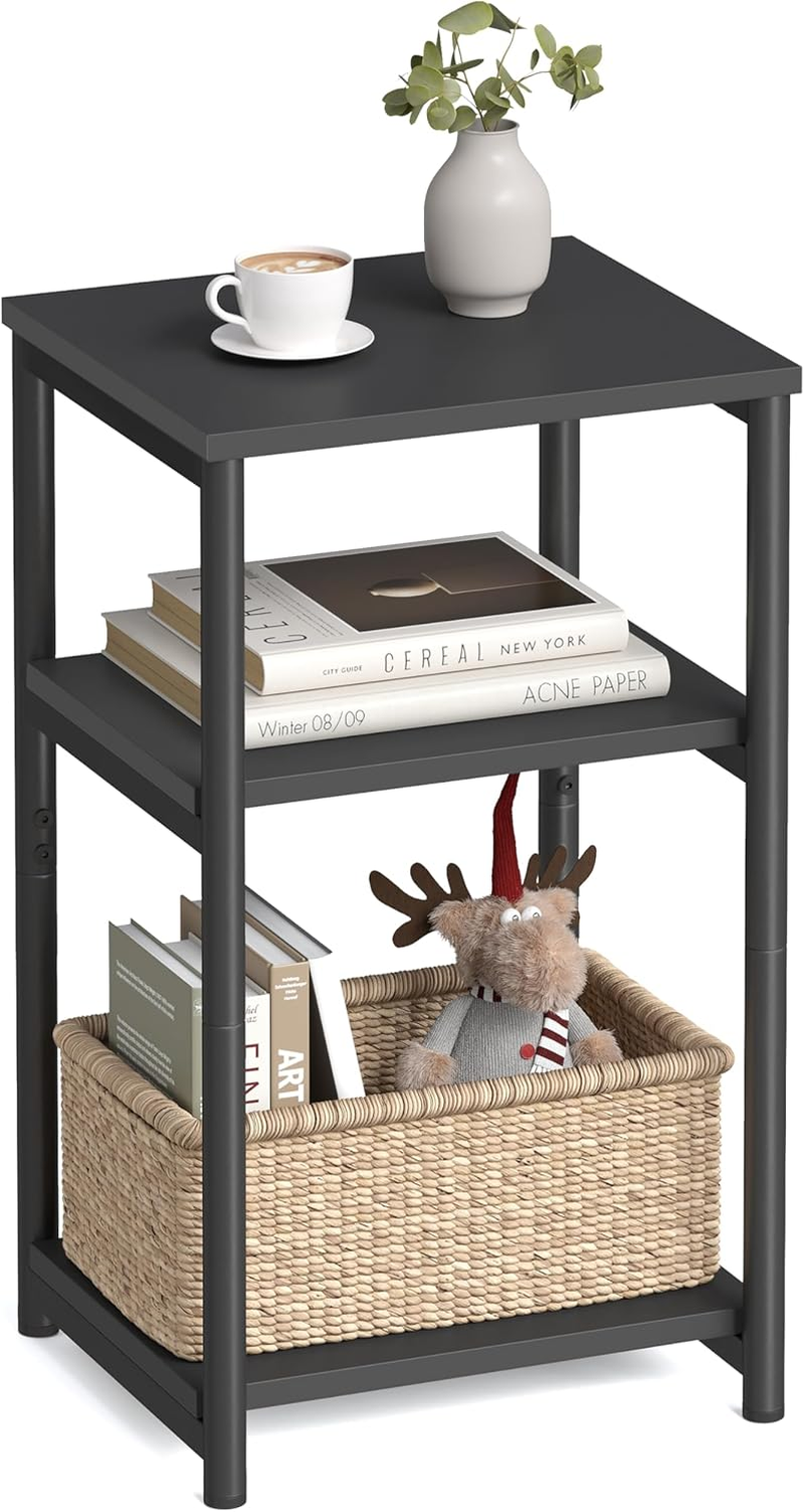 VASAGLE Side Table, Small End Table, Tall Nightstand for Living Room, Bedroom, Office, Bathroom, Classic Black ULET273B16 image number 4