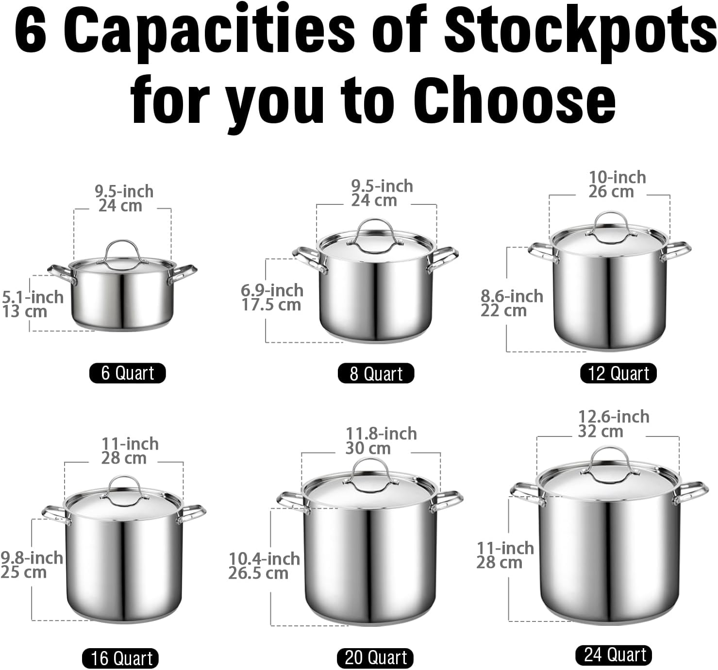 Cooks Standard 18/10 Stainless Steel Stockpot 8-Quart, Classic Deep Cooking Pot Canning Cookware with Stainless Steel Lid, Silver image number 2