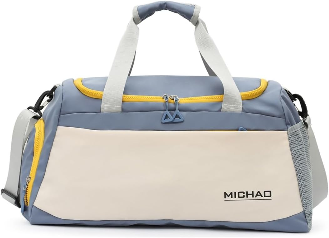 Gym Bag for Women Men,Waterproof Travel Duffle Carry on Shoulder Weekender Overnight Bag with Shoe Compartment & Wet Pocket, Tote Travel, Workout, Sport.Blue image number 5