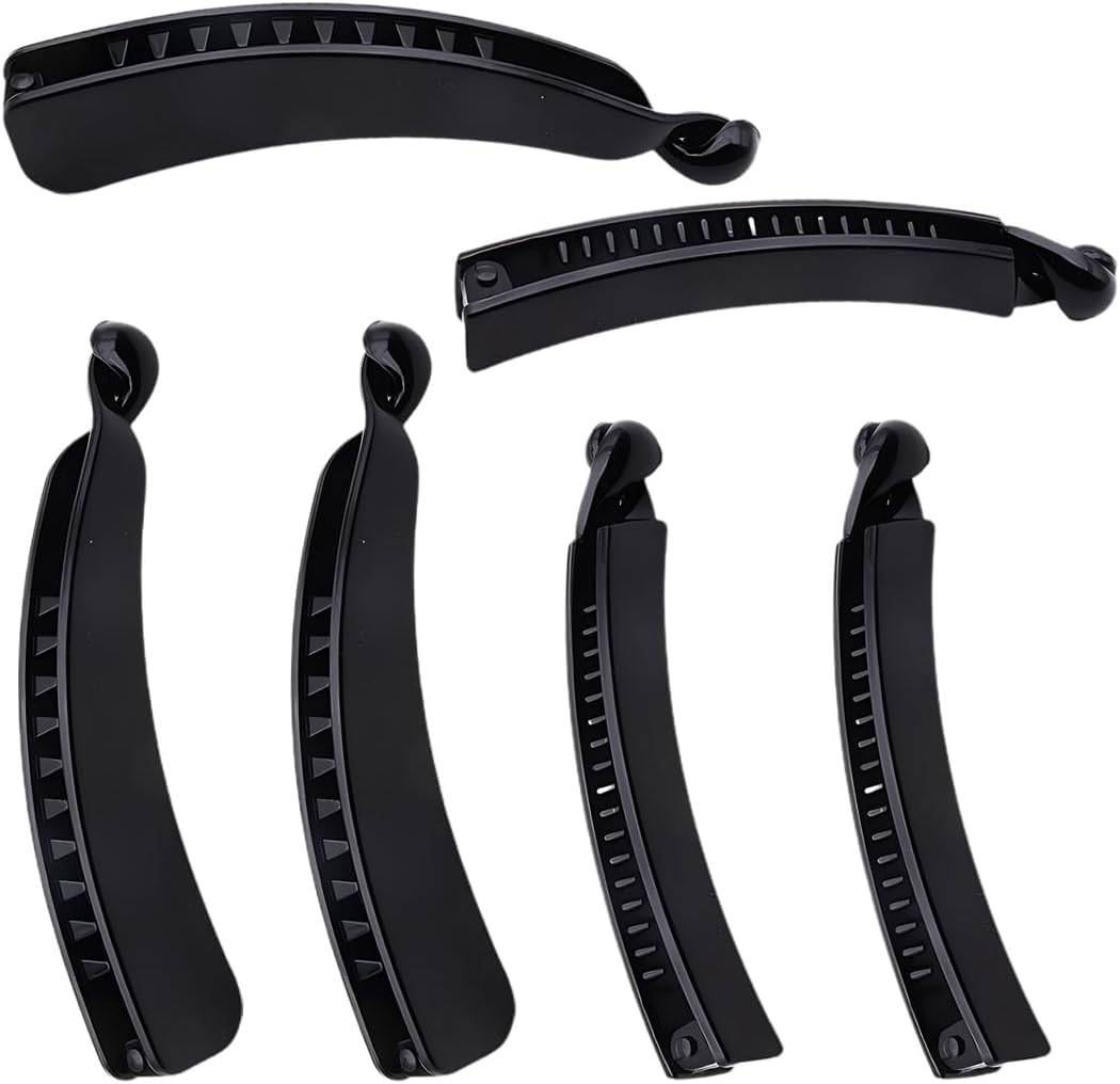 PHCOZY Pack of 6 Banana Hair Clips, Vintage Banana Hair Clips, Fish Clips for Long Hair, Banana Clips, Comb Fish Clips, Banana Hair Comb for Women and Girls