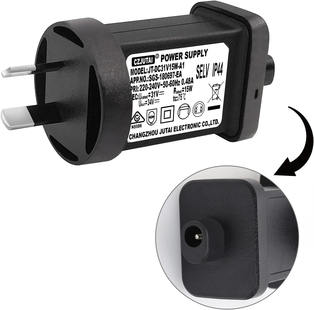 Premieradapter 31V 15W Replacement Power Supply CZJUTAI JT-DC31V15W /12V /9W /7.2W /6W /4.5W /3.6W for Christmas Lighting, String Light, Projector Light, Lawn Lamp, Inflatable Device[V5T5] image number 4