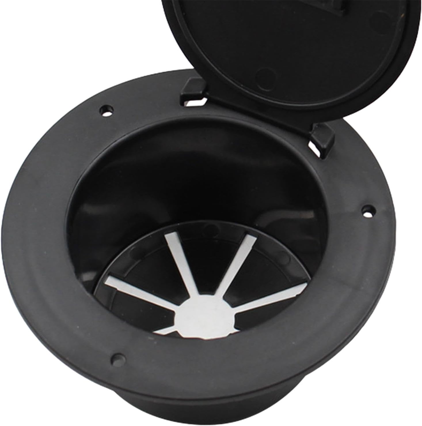 Magideal RV Electrical Cable Hatch Electric Cord Cover 5Inch round Black Easy Installation Power Cable Cord Hatch Cover Accessory for Boat Truck