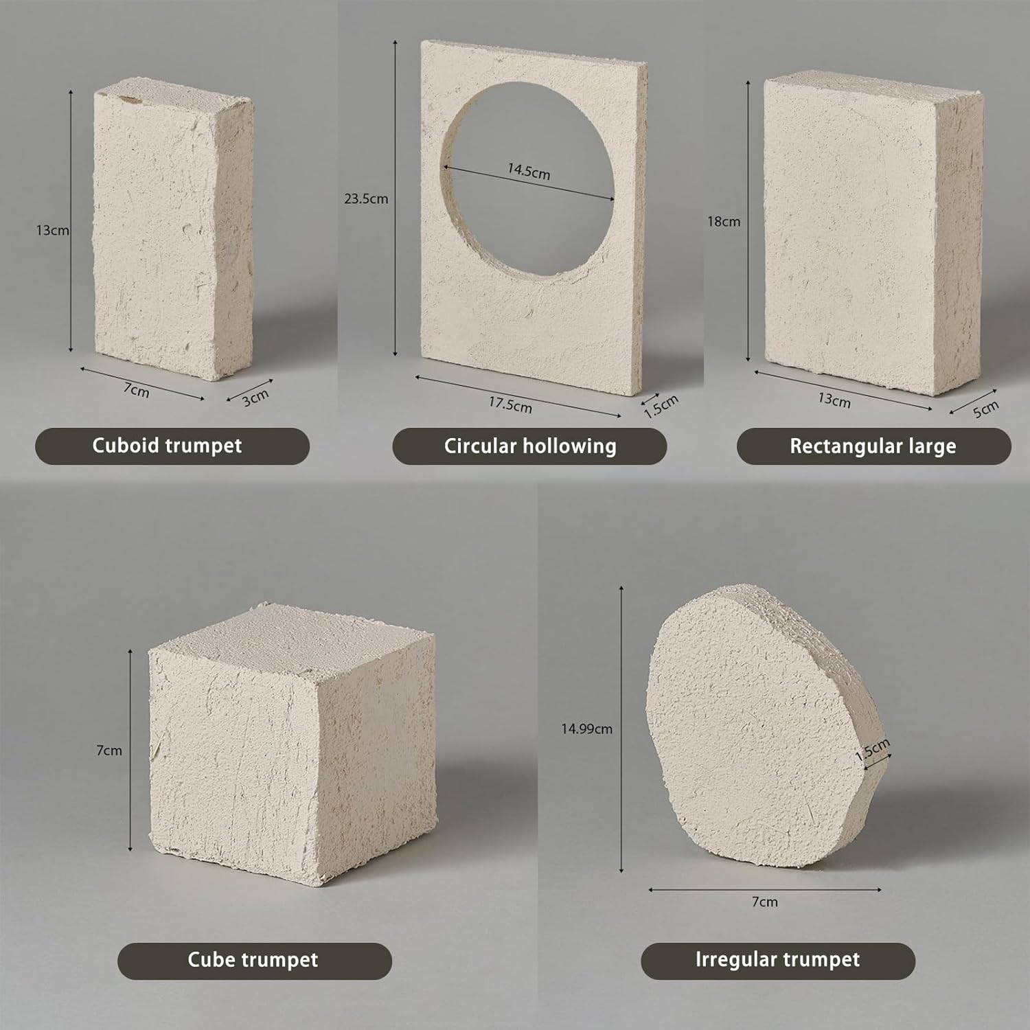 5PCS Original Design Product Photography Background Props Waterproof Grain White Wooden Hand Painting Geometric Cube Props for Photoshoot