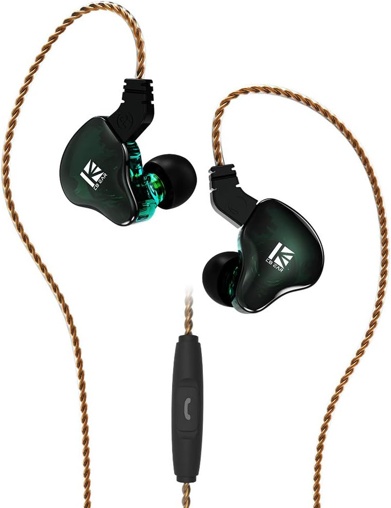 KBEAR in Ear Earphones KBEAR KS2 Wired Headphones,10Mm 1BA+1DD in Ear Monitors,With Detachable Cable,Hifi Bass Earbuds Noise-Isolating Headset for Audiophile Musician (No Mic, Blue Purple)