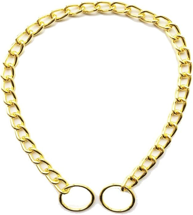 Adjustable Metal Pet Collar and Necklace Coated Chain Dog Collar (Golden, 3.0Mm*55Cm) image number 3
