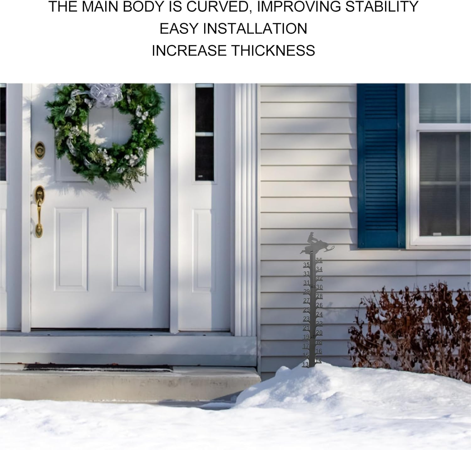 Snowfall Measuring, Heavy Duty Precise Scale Snow Easy to Install Outdoor for Garden image number 2