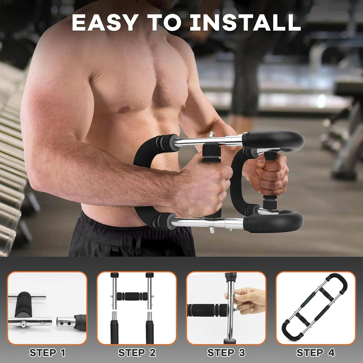 Twister Arm Trainer, 20-70 Lb Adjustable Chest Workout Equipment, Forearm Strengthener, Power Twist Arm Trainer for Men, Arm Exercise Equipment, Portable Spring Resistance for Home Workout Equipment image number 1