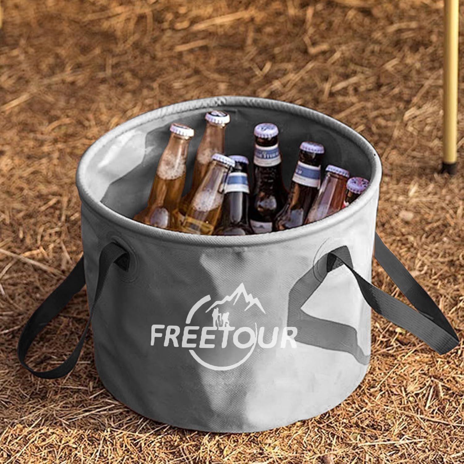 Baiao Water Storage Collapsible Bucket 5 Gallon Bucket, Portable Collapsible Bucket with Handle, Folding Water Container for Fishing Camping Beach Hiking Home Travel Car Washing(20L) (Grey)