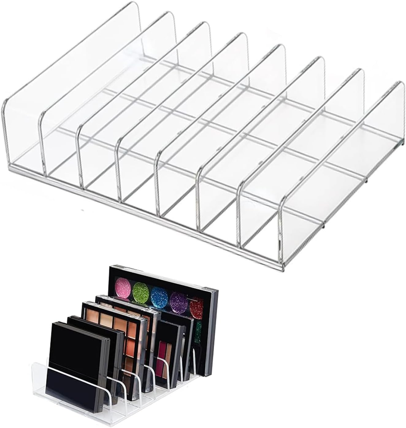 Taicols Stackable Clear Plastic CD Holder, CD Rack DVD Storage, DVD Transparent Storage Box, CD Display Rack Holds Acrylic DVD/CD Holder 7 Grid Holder Hold up 7 to 14 Standard CD Organization (Large) image number 6
