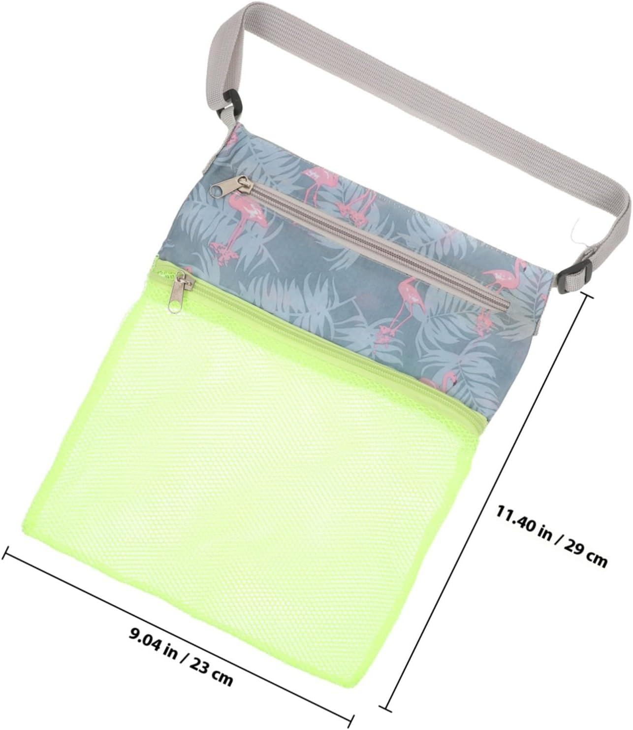 DIKACA Wear-Resistant Portable Mesh Beach Bag with Dual Zipper Pockets Capacity Collecting Supply Tote for Towels Swim Gear Outdoor Travel and Camping Lightweight for Adults image number 6