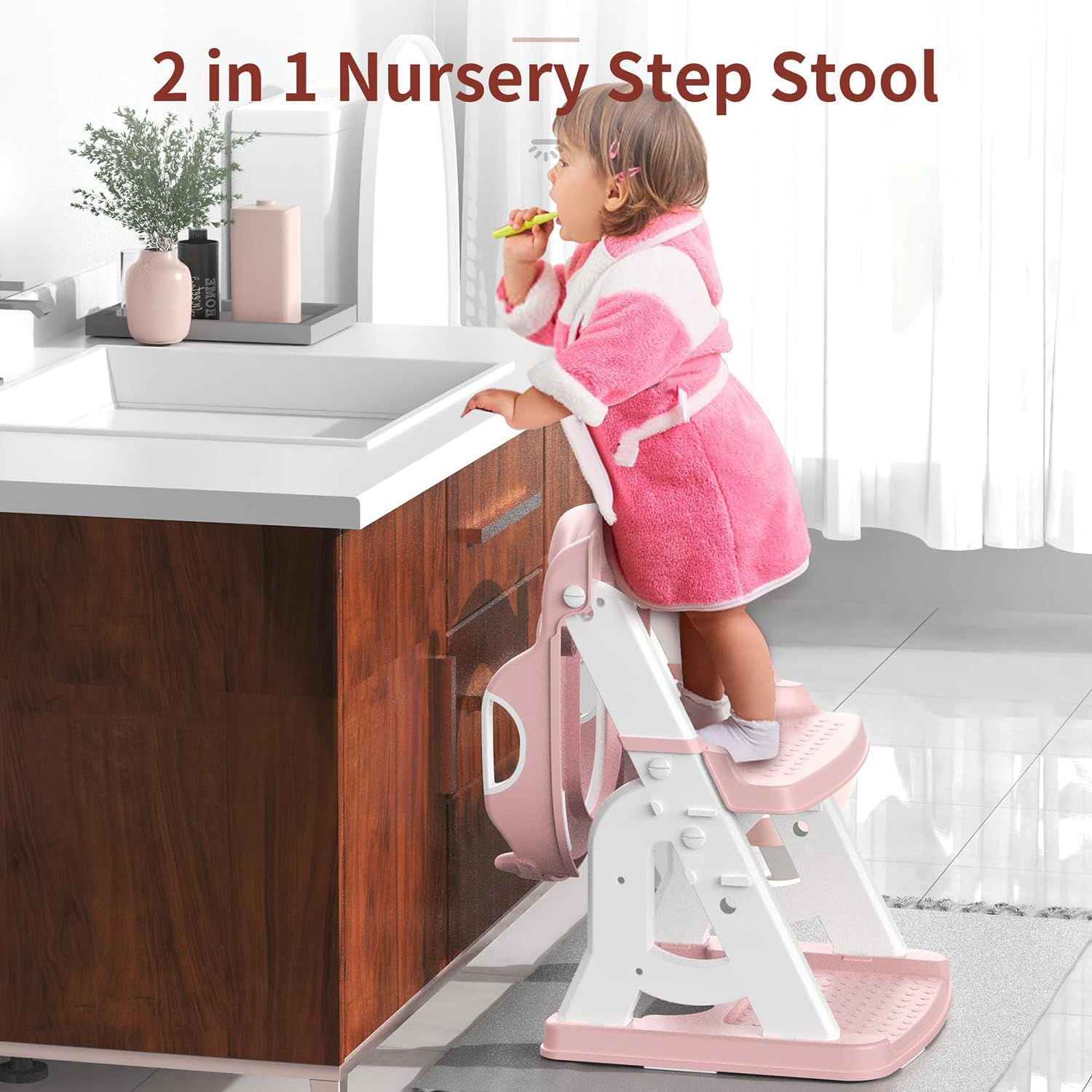 Toilet Potty Training Seat with Step Stool Ladder, Upgrade Toddler Toilet Seat for Boys and Girls, 2-In-1 Potty Training Toilet with Soft Cushioned Seat Splash Guard, Comfortable Safe image number 4