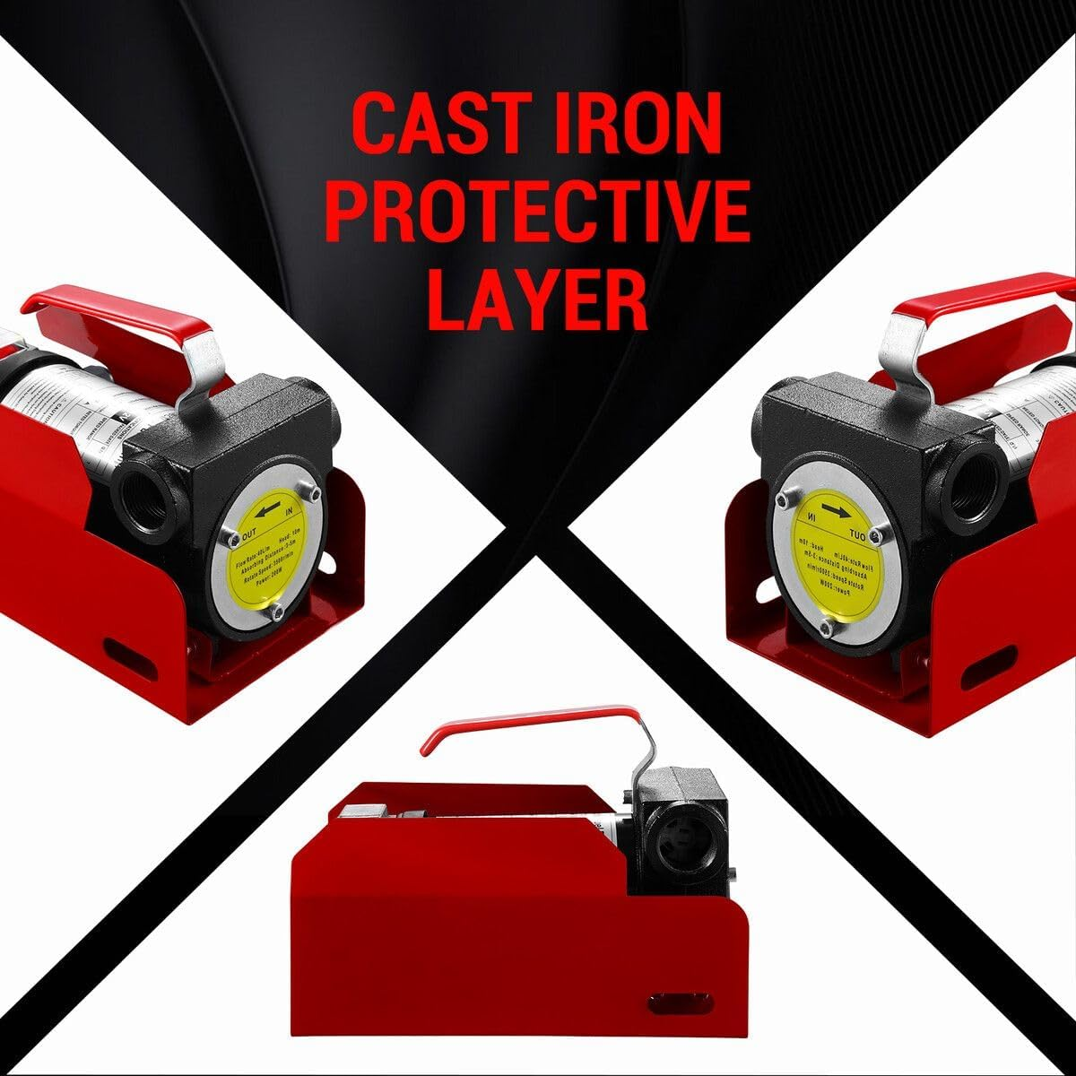 AUSWAY Fuel Transfer Pump Electric Diesel Kerosene 12V DC 10GPM Nozzle Hoses Portable Truck Excavator Reserve Tank Refuel image number 2