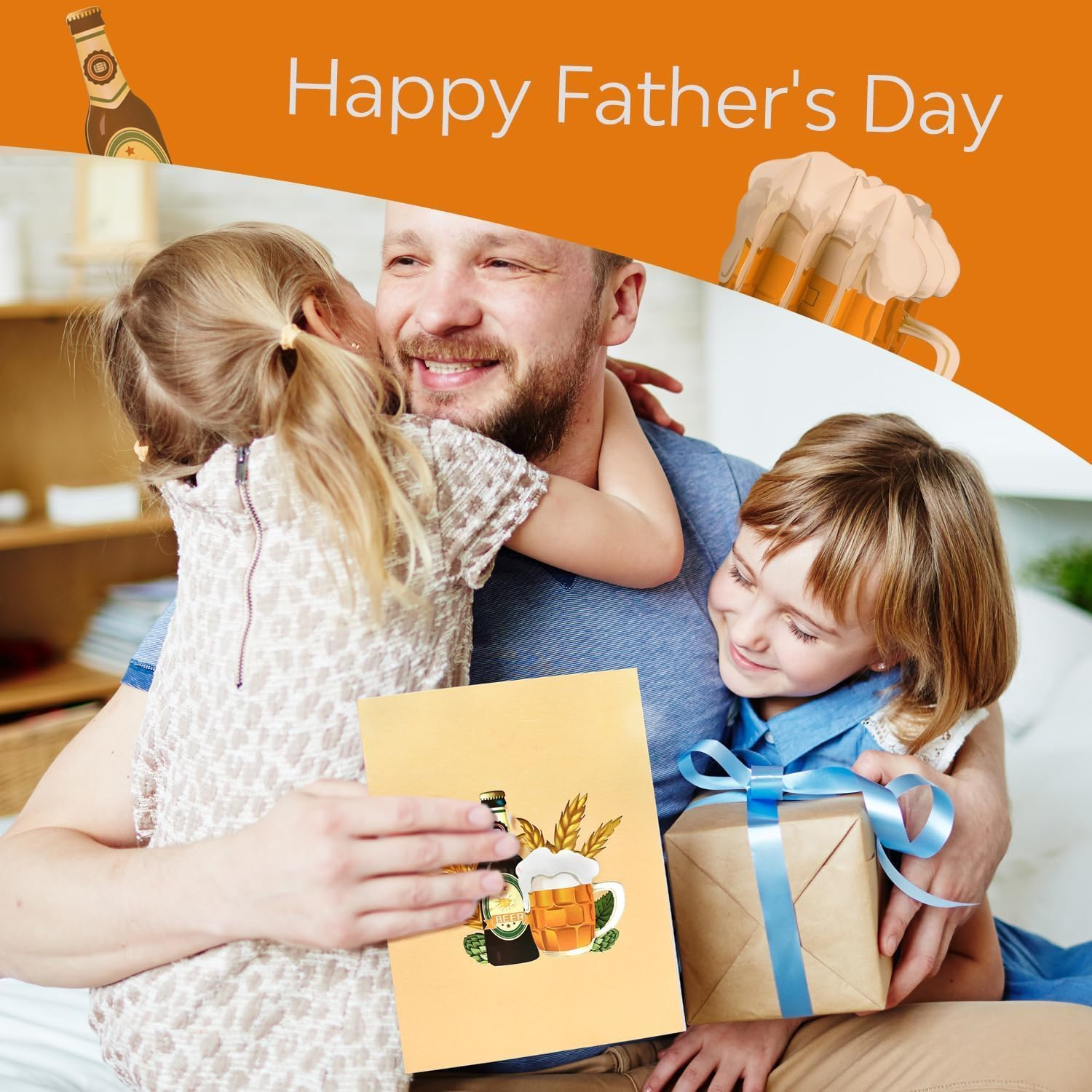 Magic Ants Happy Father&rsquo;S Day Card - Pop up Fathers Card - 3D Pop up Fathers Day Card - Handcrafted 3D Pop up Greeting Card for Him - Father&rsquo;S Day Love Card - Birthday Card for Dad (Beer for Dad) image number 1