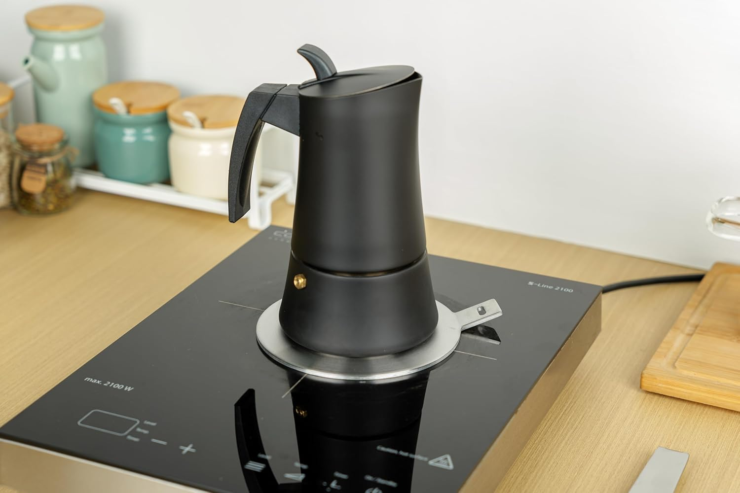 RUNZI 9.45Inch Heat Diffuser Stainless Steel Induction Diffuser Plate for Electric Gas Stove Glass Induction Cooktop Heat Diffuser with Removable Handle 24CM image number 3