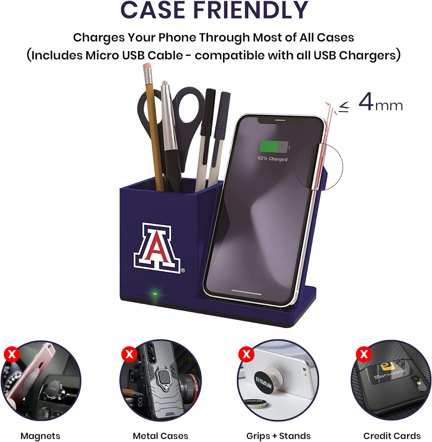 Prime Brands Group NHL Unisex Wireless Charger and Desktop Organizer image number 3