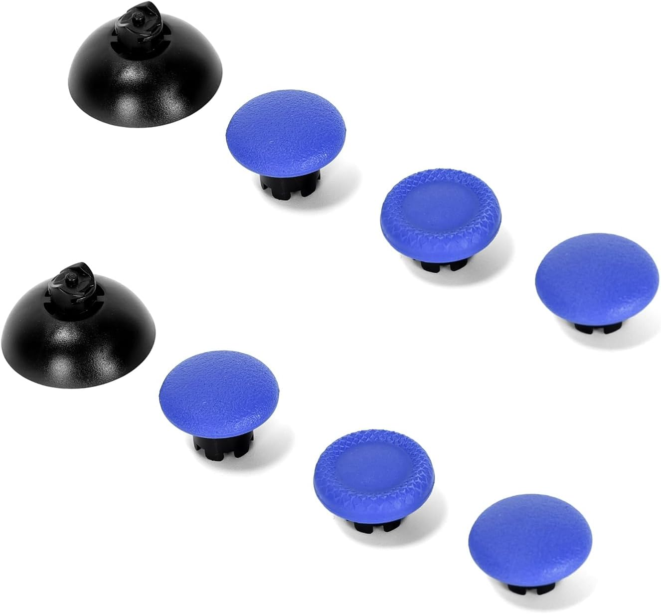 Ruimou 8Pcs Black Silicone Anti-Slip Game Controller Thumb Grip Cap and Base Compatible with Ps4/Compatible with Ps5/Compatible with Xbox X Series Etc