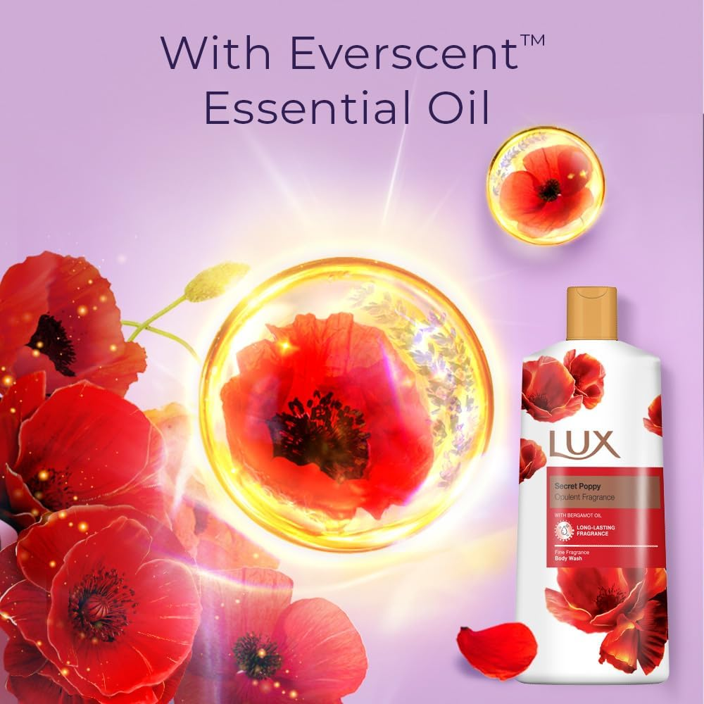 Lux Secret Poppy with Bergamot Oil Body Wash 600 Ml image number 3