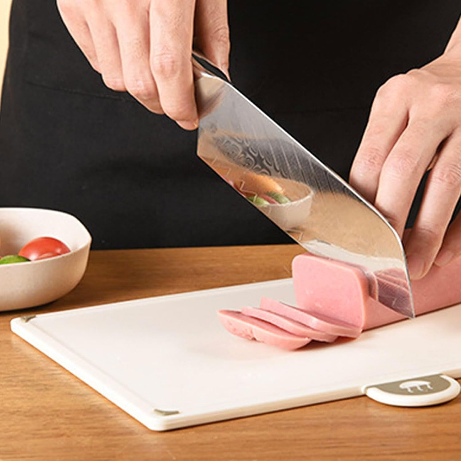 Chopping Board Set, 4Pcs Plastic Chopping Board with Storage Stand, Reversible Cutting Boards with Food Icons for Preparation of Vegetables, Meats image number 5