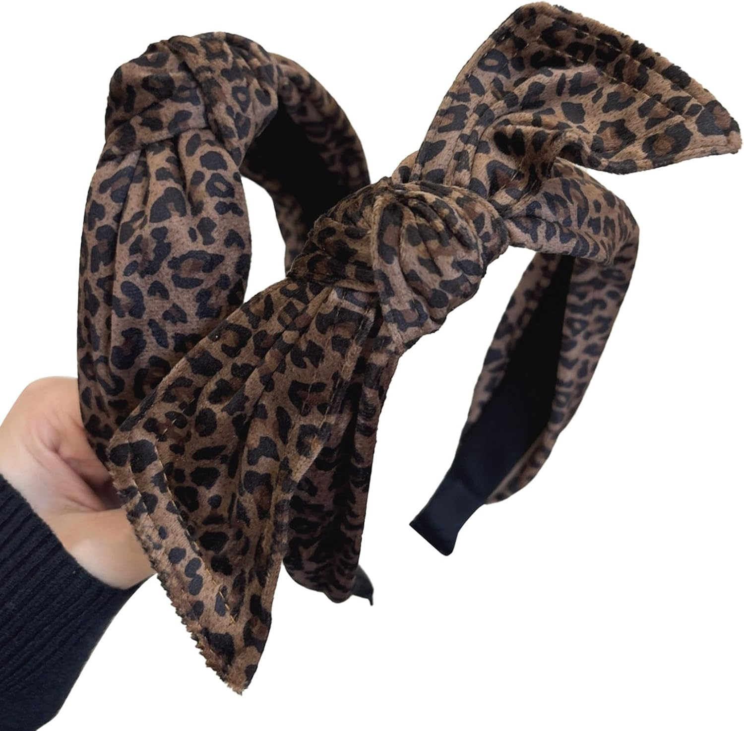 KASESSS 2 Pack 6Cm Wide Leopard Print Headbands for Women, Knotted Top Headband Fashion Accessories, Elastic Bow Head Bands Hair Accessories, Headbands for Girls for Daily Wear, Party, Facial Care image number 1