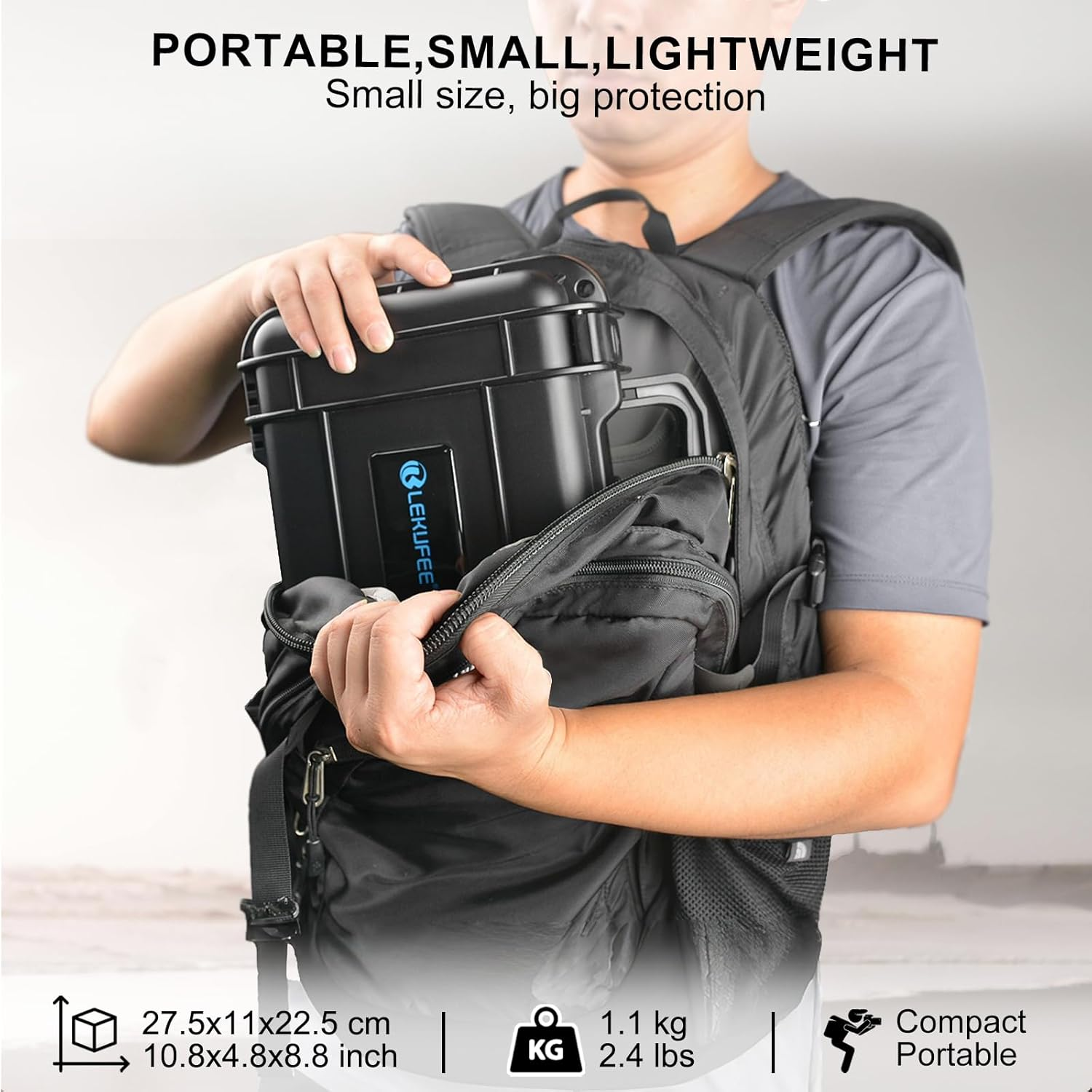 Lekufee Waterproof Hard Case for DJI Osmo Pocket 3, Mic 3/2/Mini, Creator Combo,Power Expansion Combo,Vlogging Camera and Accessories(Case Only) image number 6