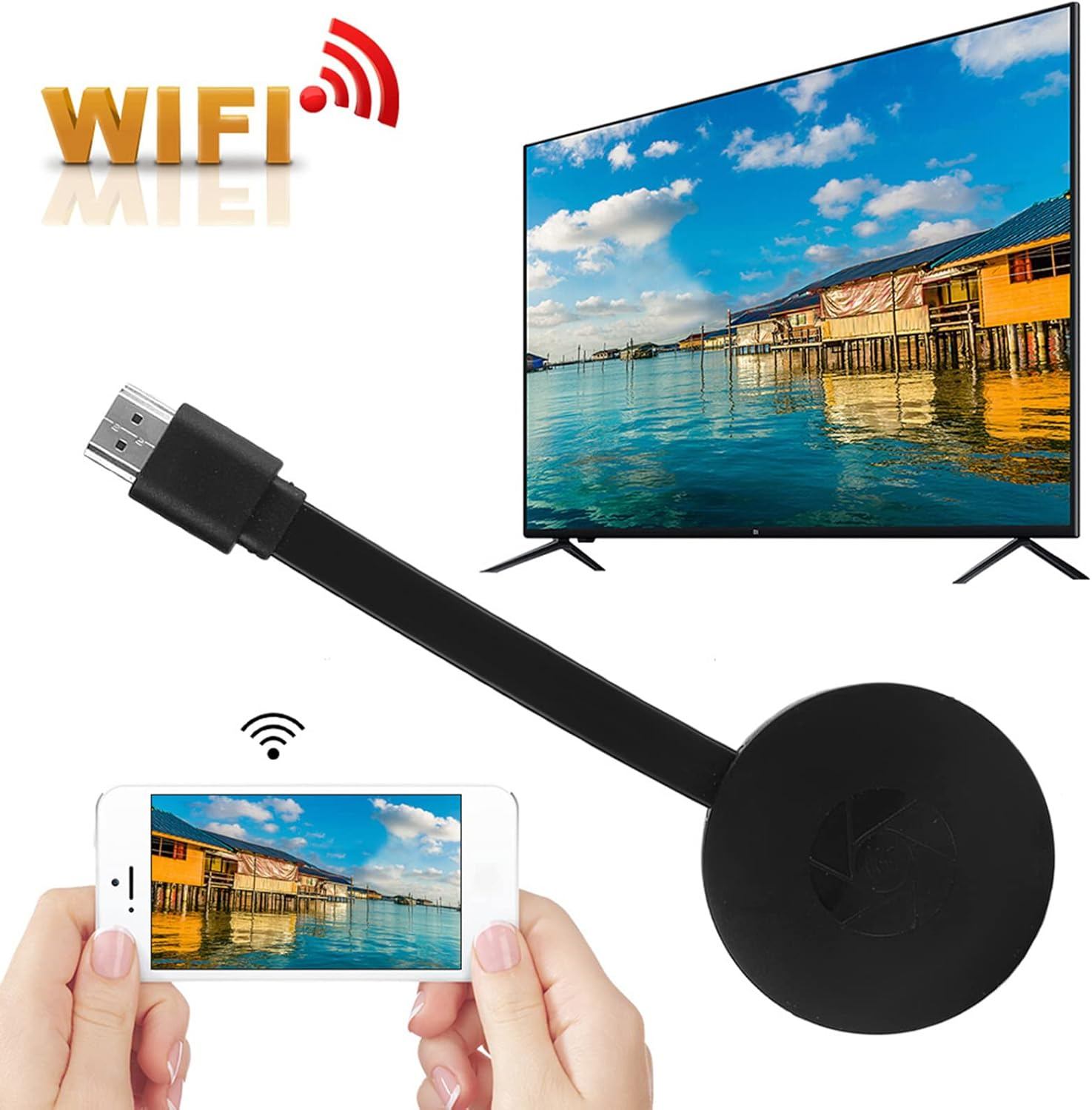 1080P Wireless Wifi Display TV HDMI Dongle Media Receiver, Wifi Streaming Movies, Airplay Media Streamer Adapter image number 4