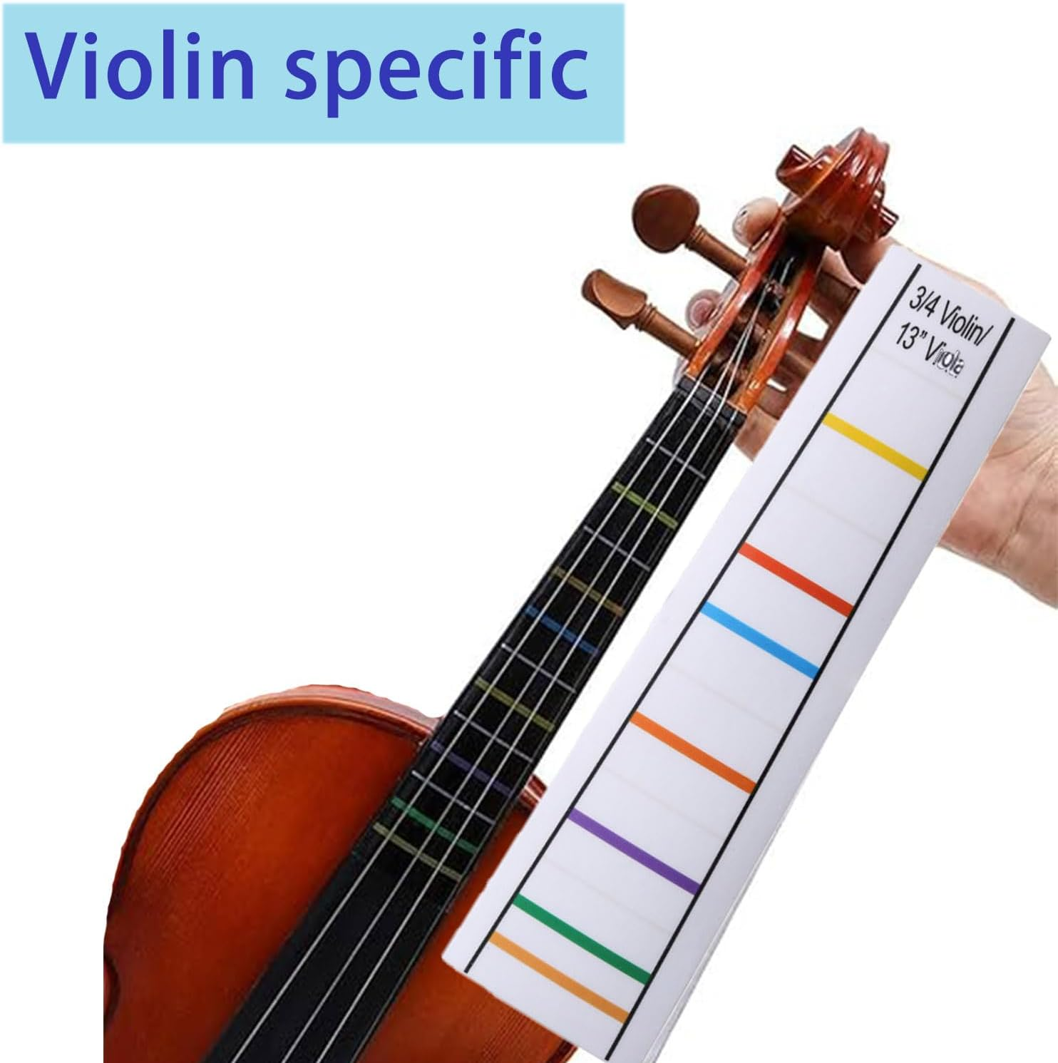 2 Sheets Transparent 3/4 Violin Finger Guide Finger Guide Position Decal Label Markers Accessory for Violin Practice Beginners (3/4) image number 1