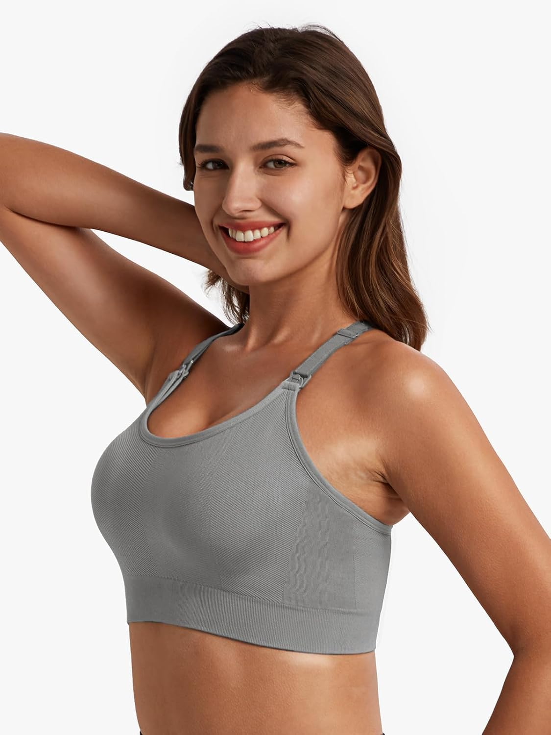 Angelhood Nursing Bras for Breastfeeding, Seamless Nursing Sports Bra Support Maternity Bras for Pregnancy Postpartum