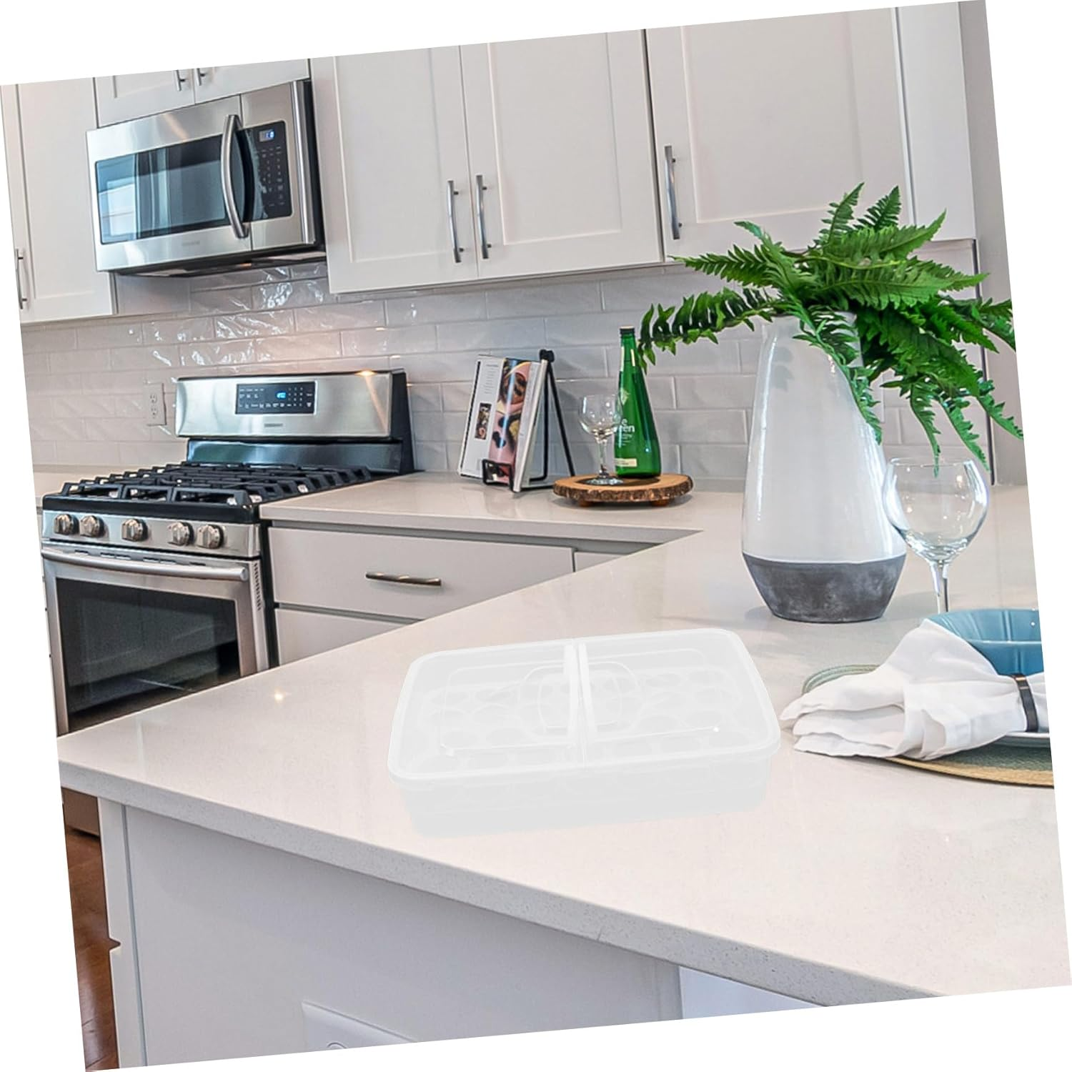 GLEAVI 34-Grid Egg Storage Box with Lid PP Egg Container Space-Saving Anti-Extrusion Refrigerator Holder for Kitchen image number 6