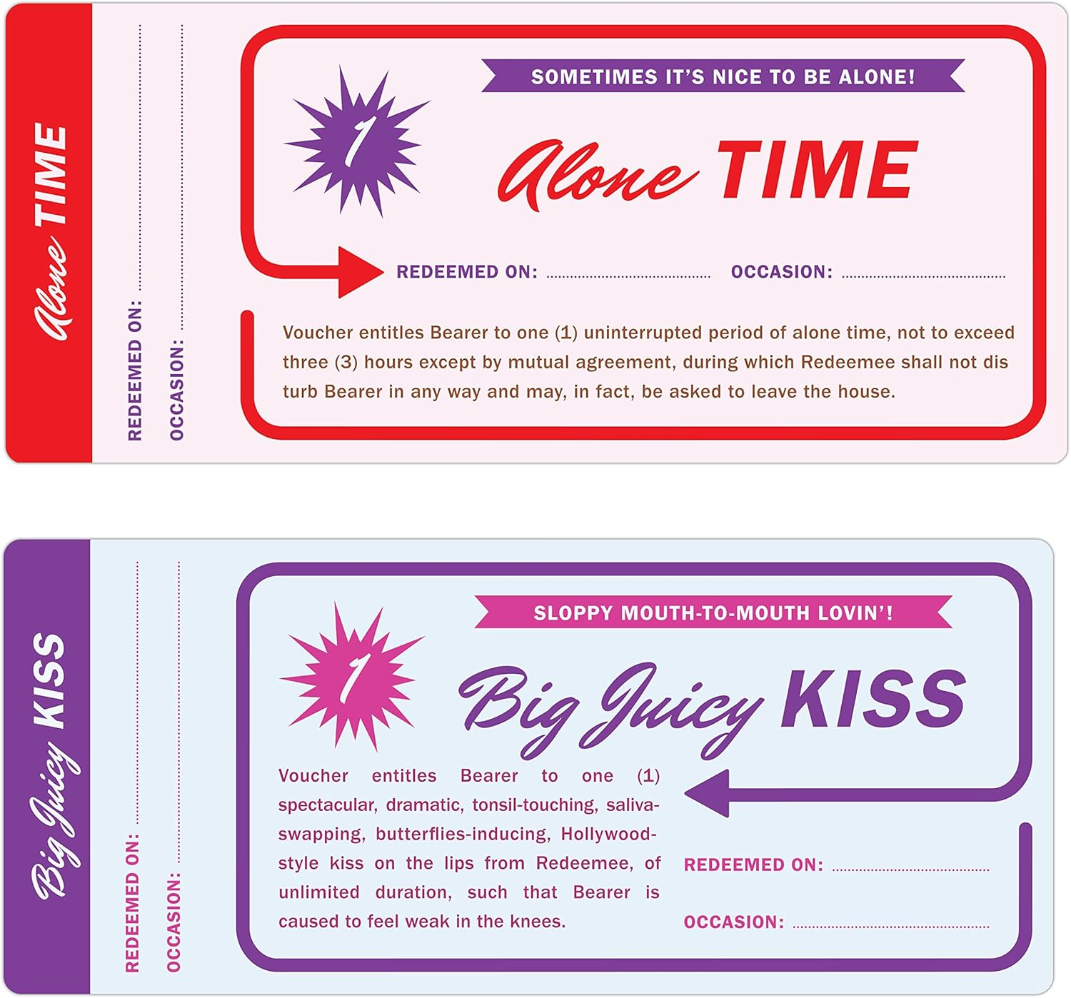 Knock Knock Vouchers for Lovers - Love Coupons Book for Boyfriend, Girlfriend, Spouses & Partners (20 Coupons), 8 X 3.25-Inches image number 3