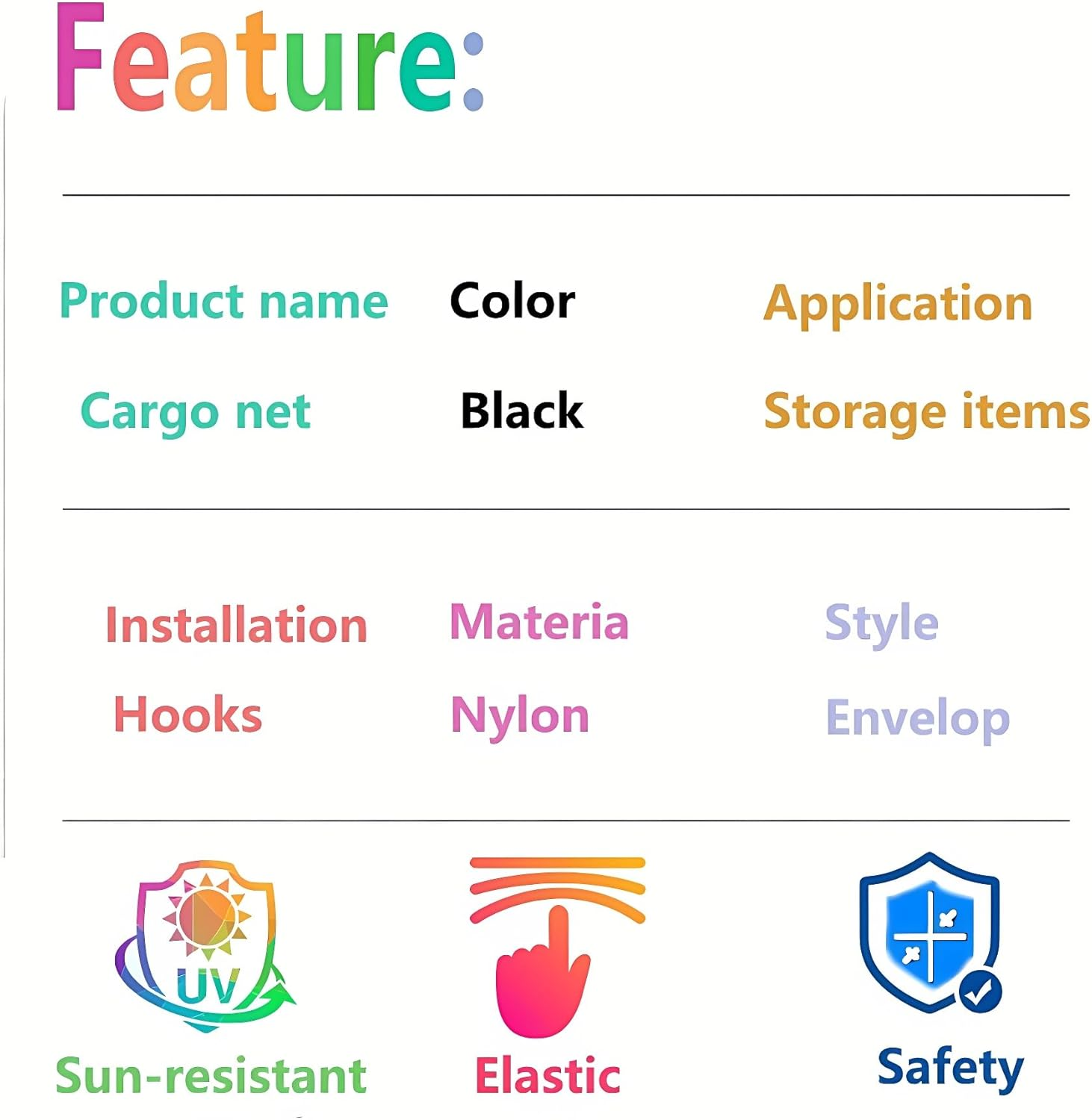 Truck Tailgate Cargo Net Compatible with 2015 to 2022 2023 2024 2025 Ford F150 F250 F350 image number 4