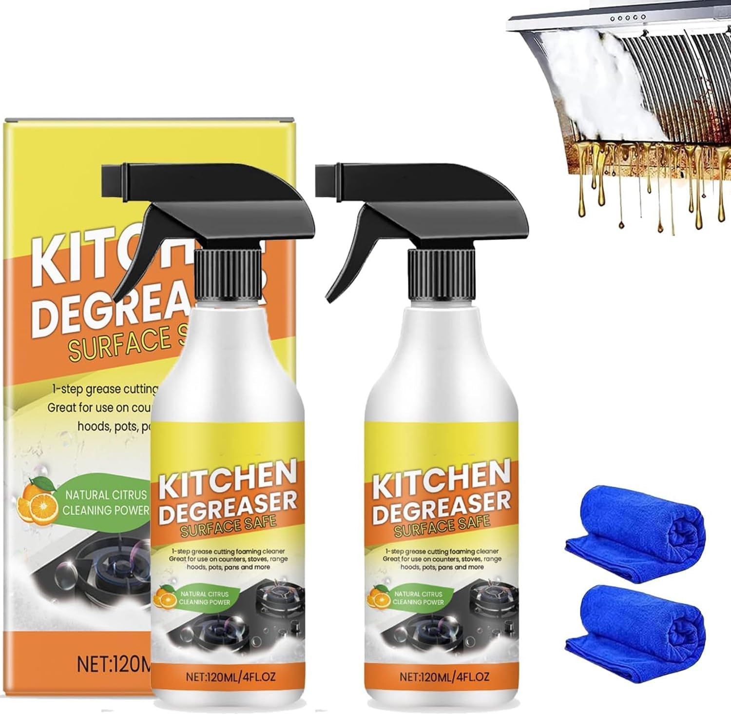 2Pcs Kitchen Degreasing Foam Cleaner,All Purpose Bubble Cleaner Foam Spray,Heavy Duty Degreaser Cleaner Spray,Stubborn Stains Cleaners for Countertops,Ovens,Pots and Pan image number 6