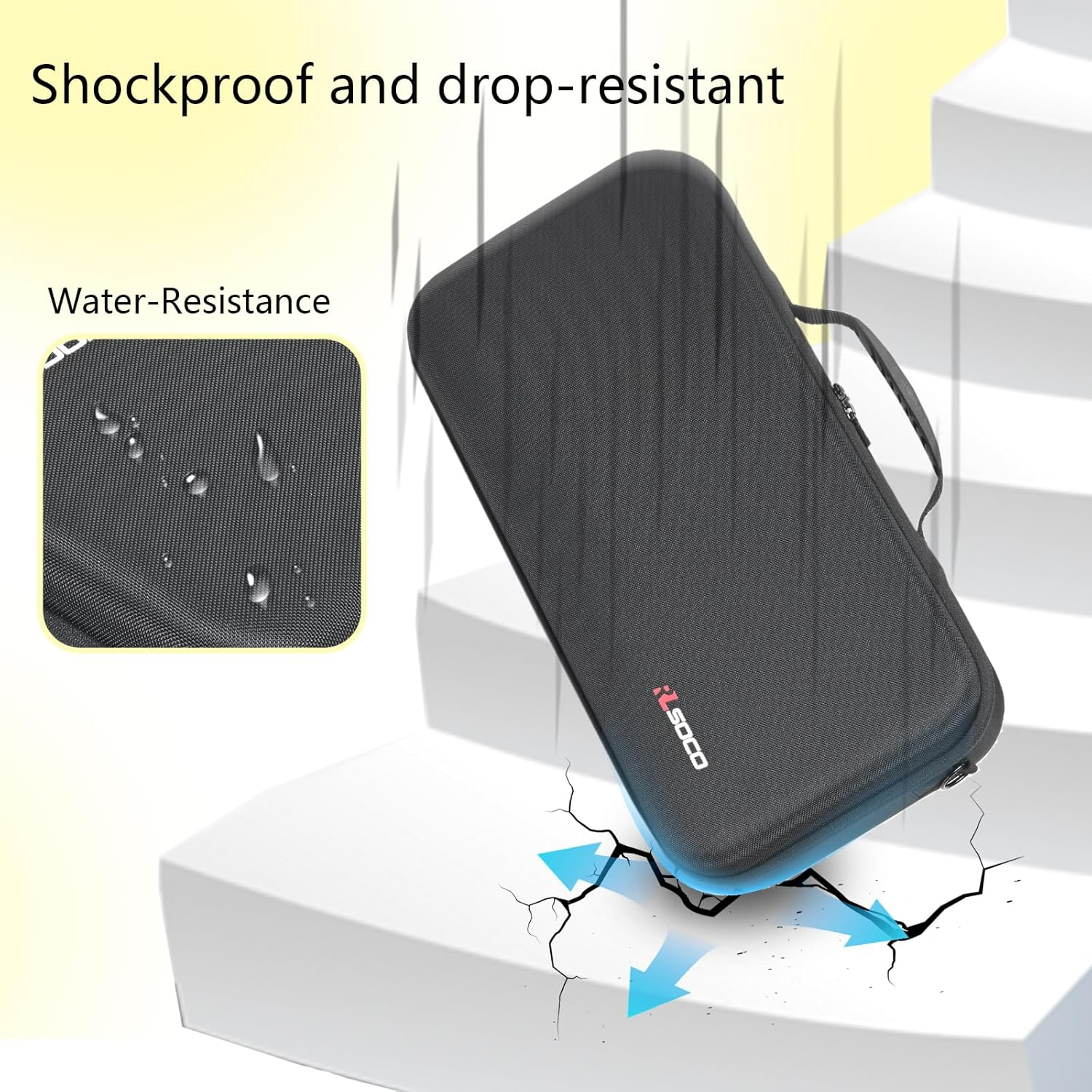 Pickleball Paddles Bag, Pickleball Hard Cover Case for Luzz/Paddex/Hisk/Vatic Pro/Head/Joola/Onix/Franklin Pickleball Paddles, Fits for 2 Paddles, 4 Balls and Paddle Erasers (Bag Only)