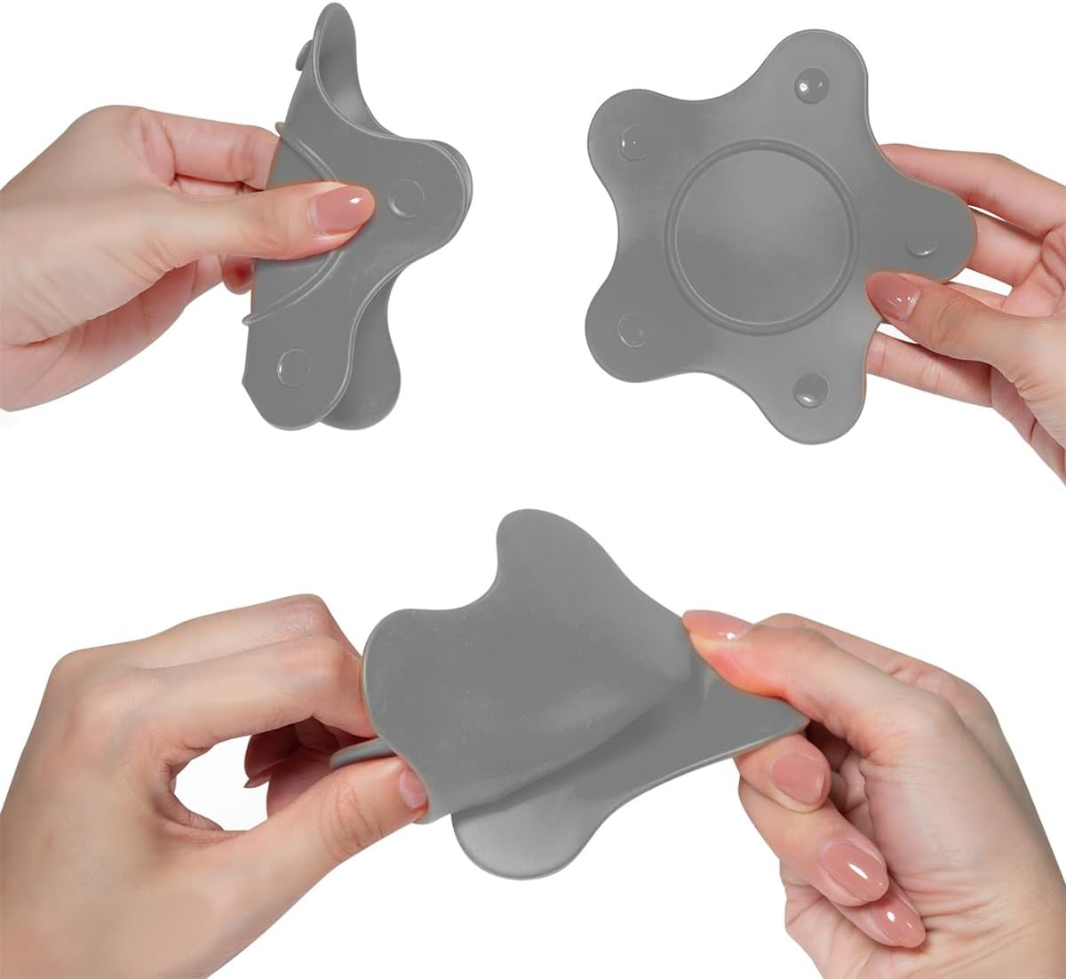 2 Pack Silicone Tub Stopper,Bathtub Stopper,Drain Plug,Hair Stopper,Adorable Universal Silicone Bath Drain Cover,For Kitchen Bathroom Accessories and Laundry (Gray&Blue) - Grayblue image number 3