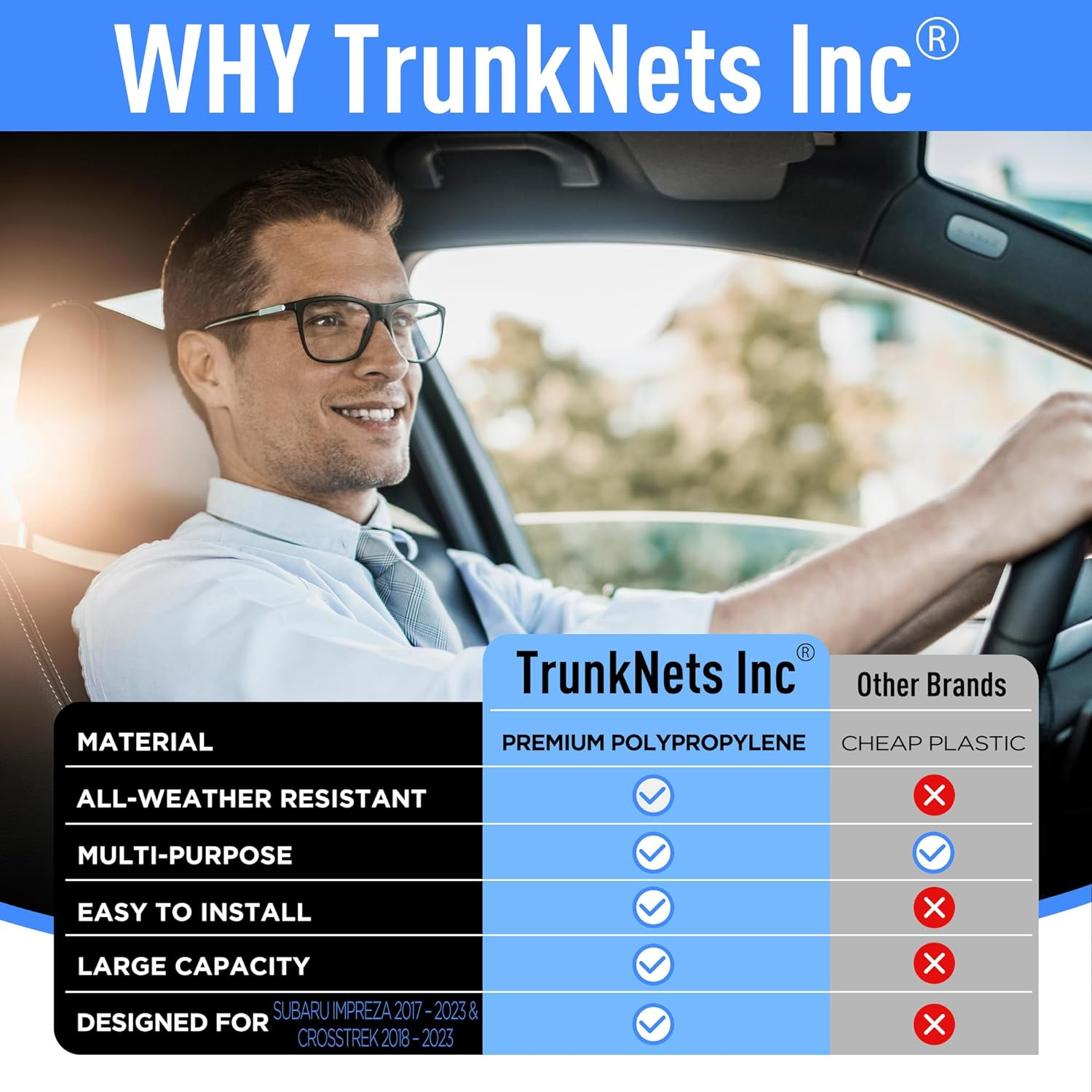 Envelope Style Trunk Cargo Net Rear for Subaru Impreza 2017-2019 Crosstrek 2018-2019 New image number 5