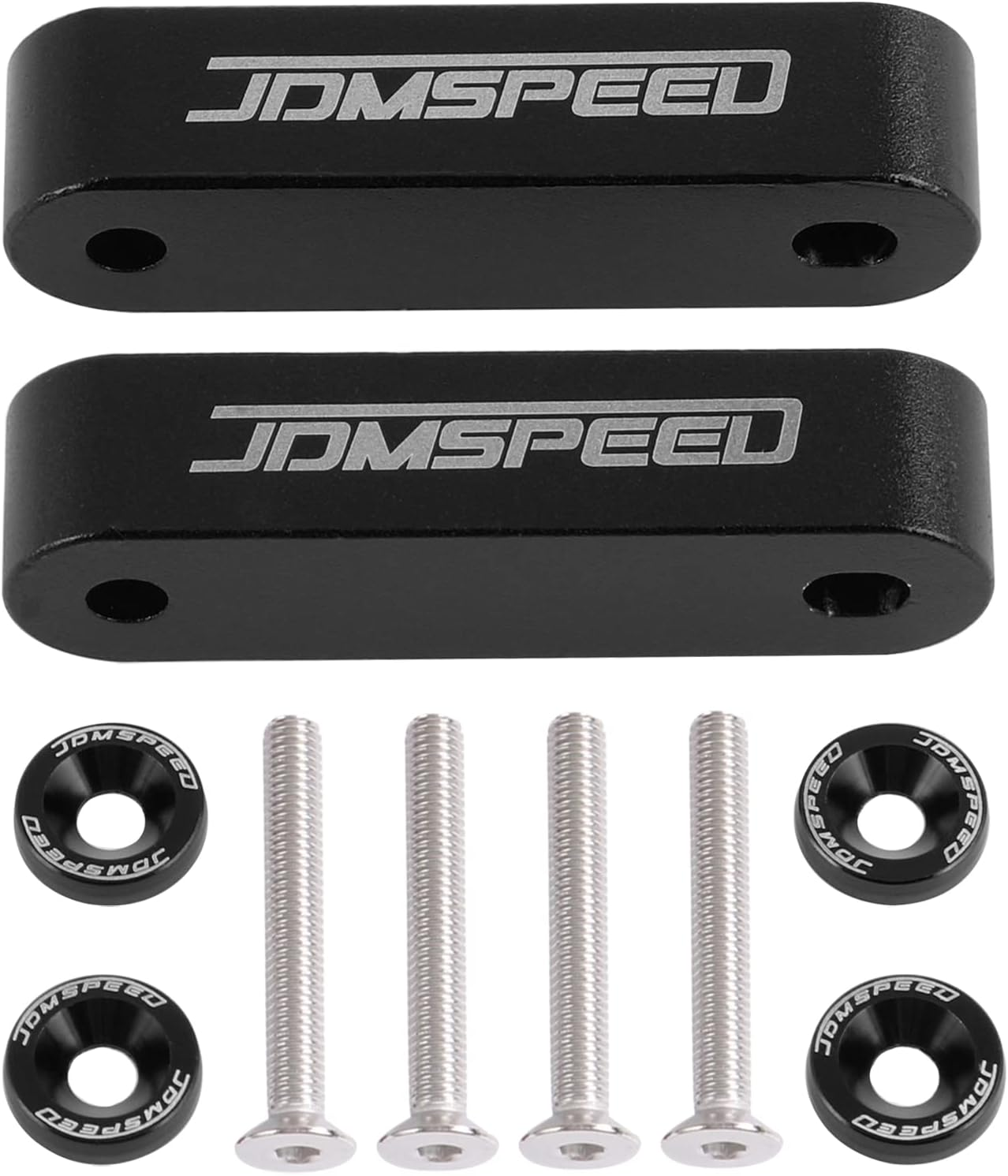 JDMSPEED Neo Chrome CNC Billet 3/4" Replacement for Hood Vent Spacer Riser Kit + Bolts + Washers