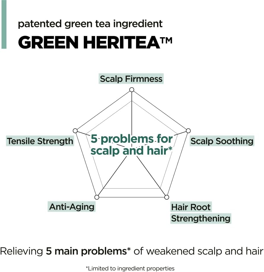 AMOS PROFESSIONAL the Green Tea Shampoo Moisturizing for Thinning Hair, Korean Shampoo for Dry Scalp L Flaky & Itchy Scalp, Strengthening Hair, All Hair Types, 16.9 Fl.Oz image number 4