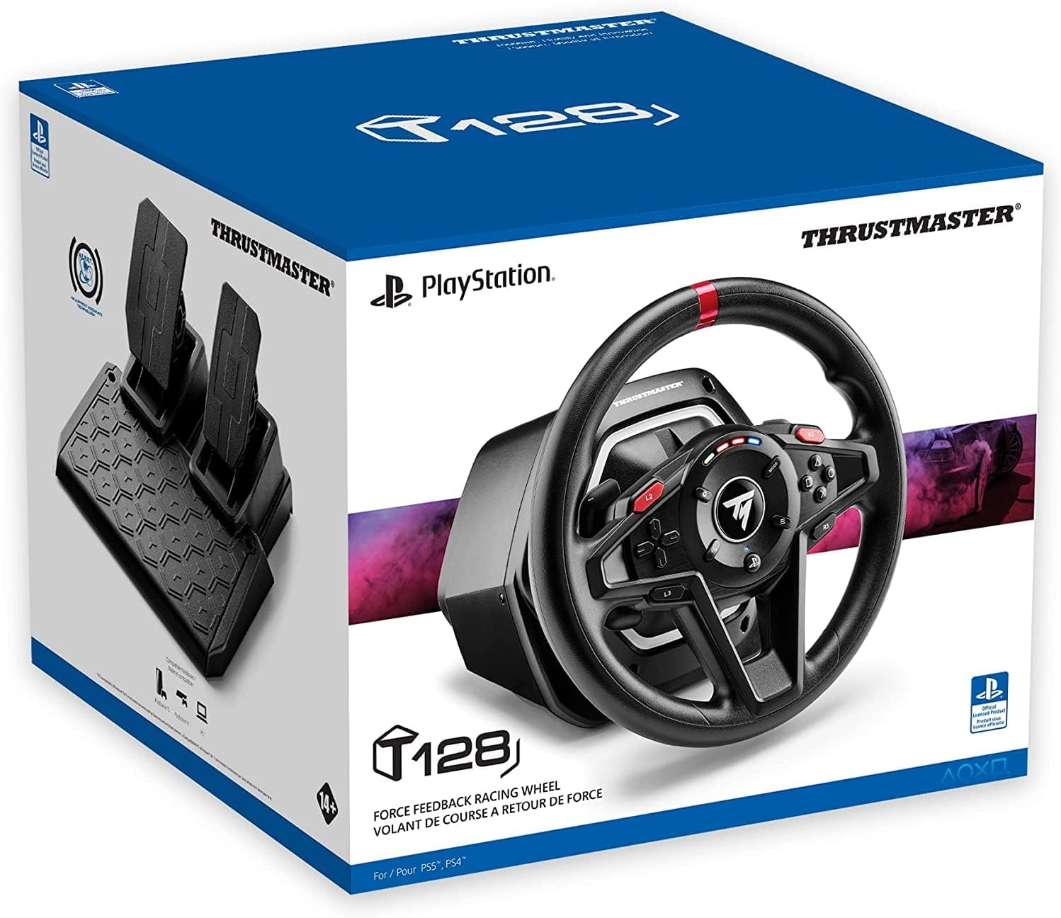 Thrustmaster T128 Force Feedback Racing Wheel and Magnetic Pedals for PS5 / PS4 / PC